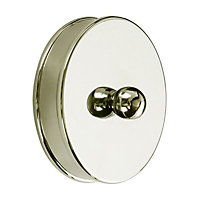 Round Brass effect Metal Short Handrail end cap (L)15mm (Dia)60mm (W)60mm, Pack of 2