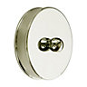 Round Brass effect Metal Short Handrail end cap (L)15mm (Dia)60mm (W)60mm, Pack of 2