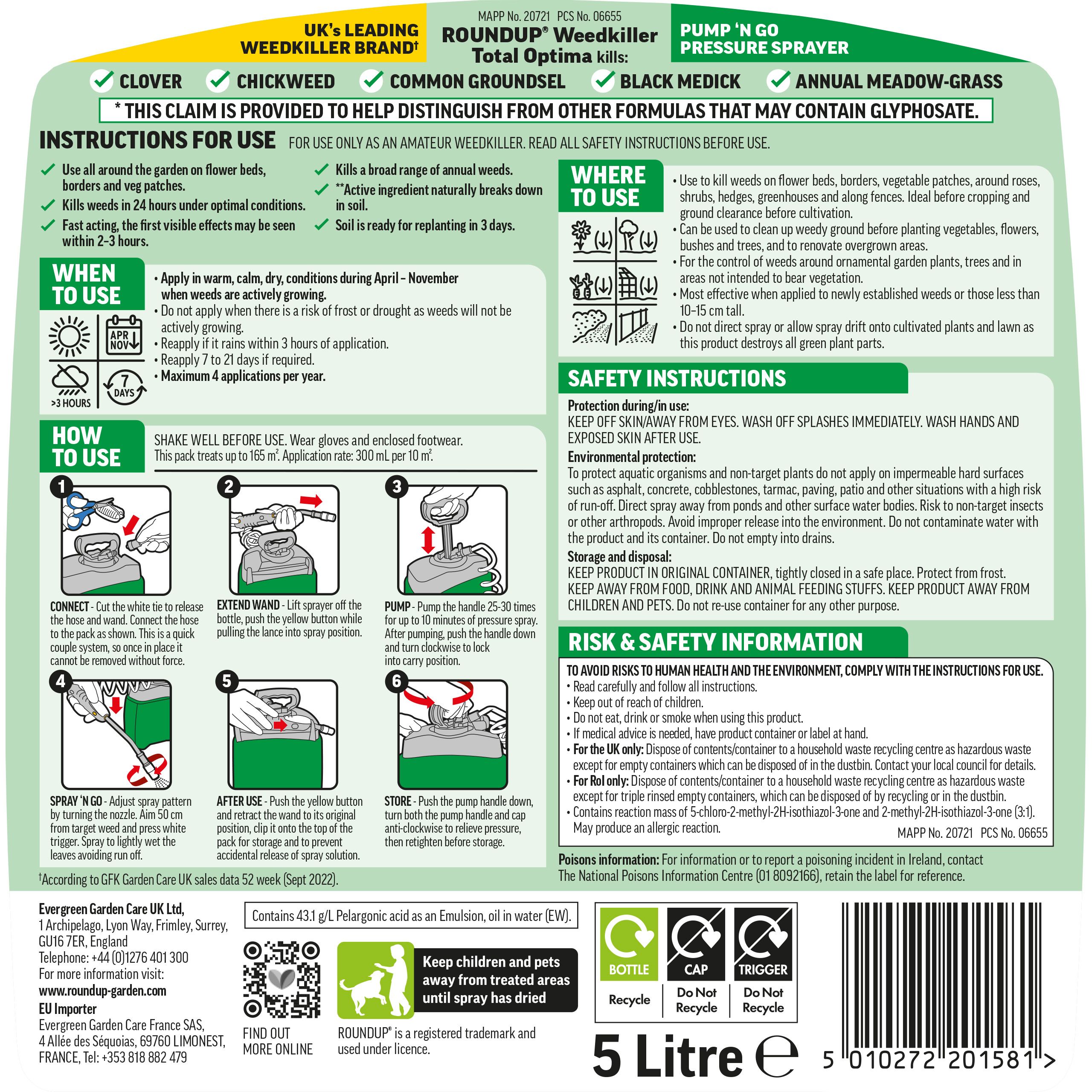 Roundup Weed control Weed killer 5L