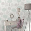 Rowan Duck egg & heather Tree Glitter effect Smooth Wallpaper