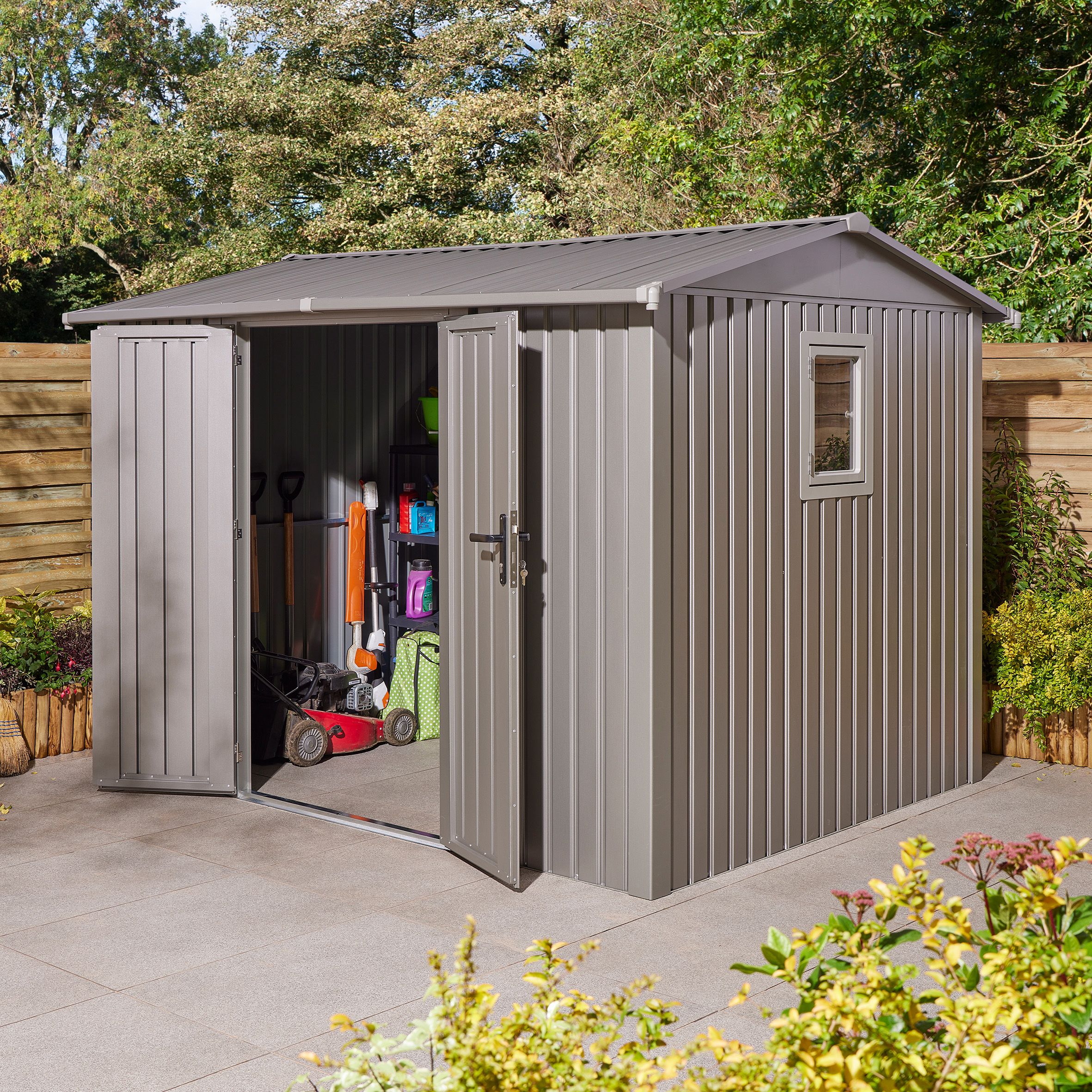 Rowlinson Brentvale 10x8 ft Apex Metal 2 door Shed