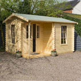 Rowlinson Cabin 10x13 ft Toughened glass Apex Wooden Cabin