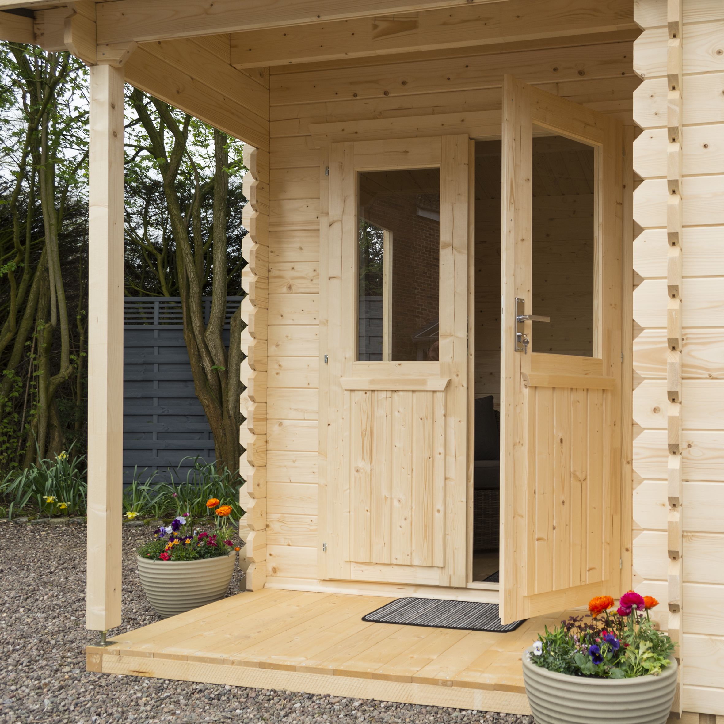 Rowlinson Cabin 10x13 ft Toughened glass Apex Wooden Cabin