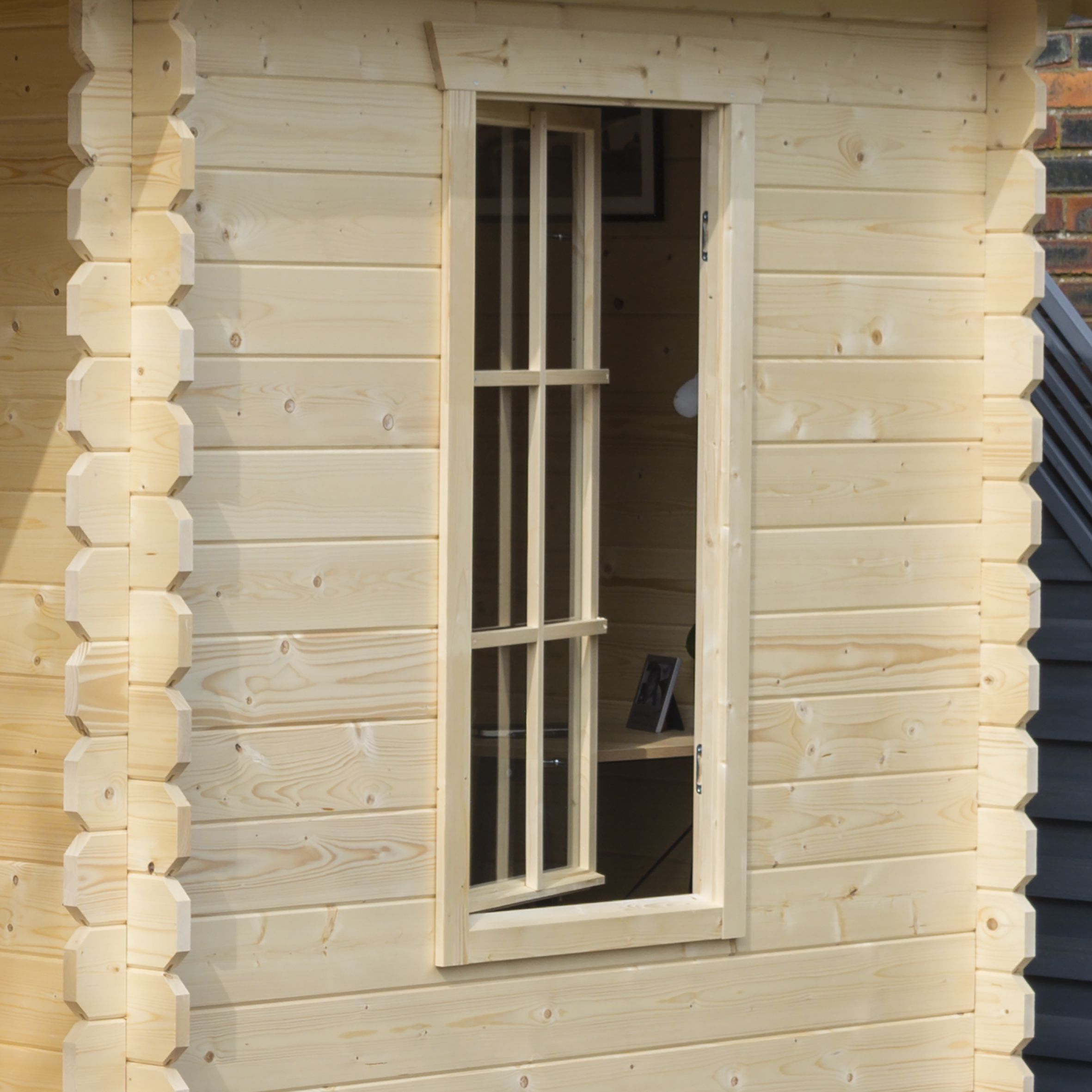 Rowlinson Cabin 10x13 ft Toughened glass Apex Wooden Cabin