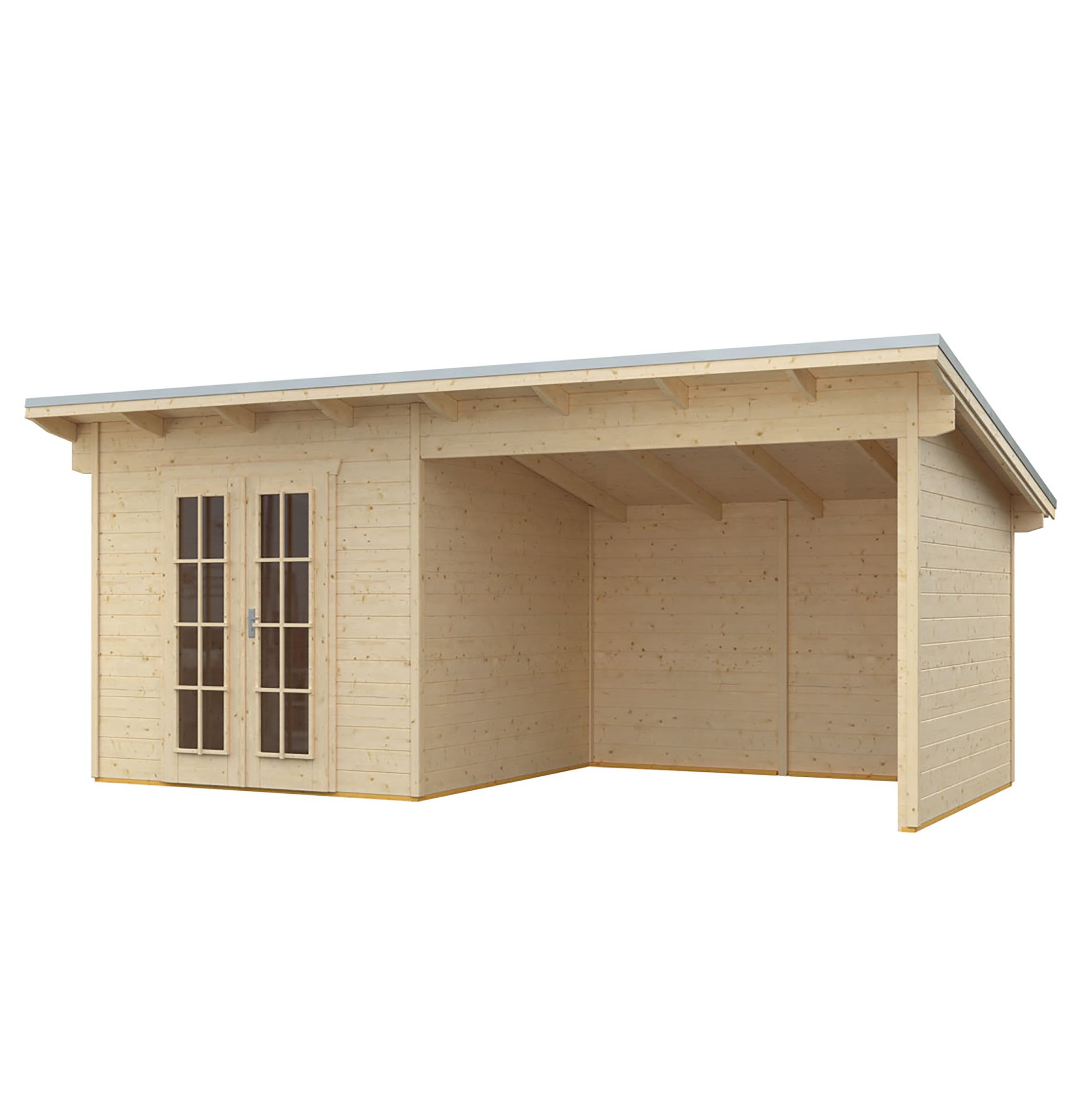 Rowlinson Cabin 19x10 ft Toughened glass Pent Wooden Cabin