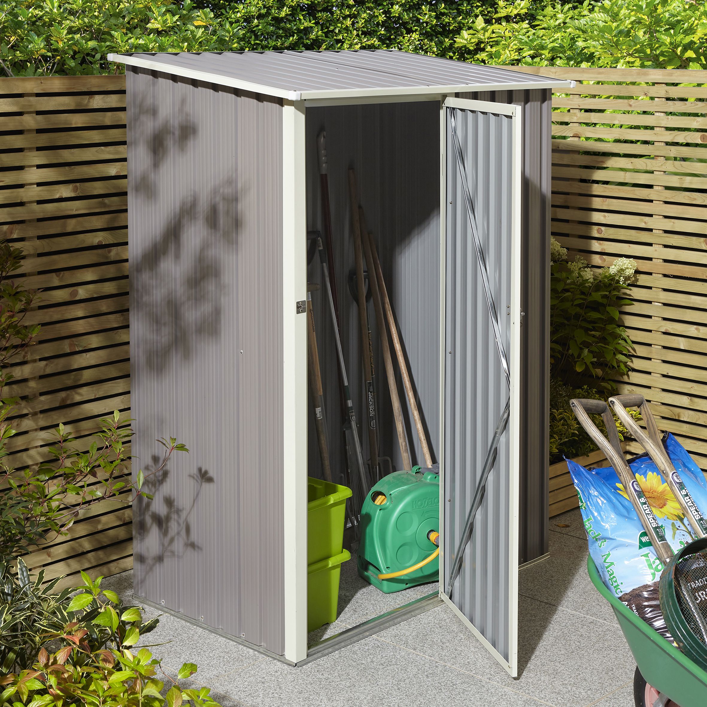 Rowlinson Trentvale 5x3 ft Pent Light grey Metal Shed