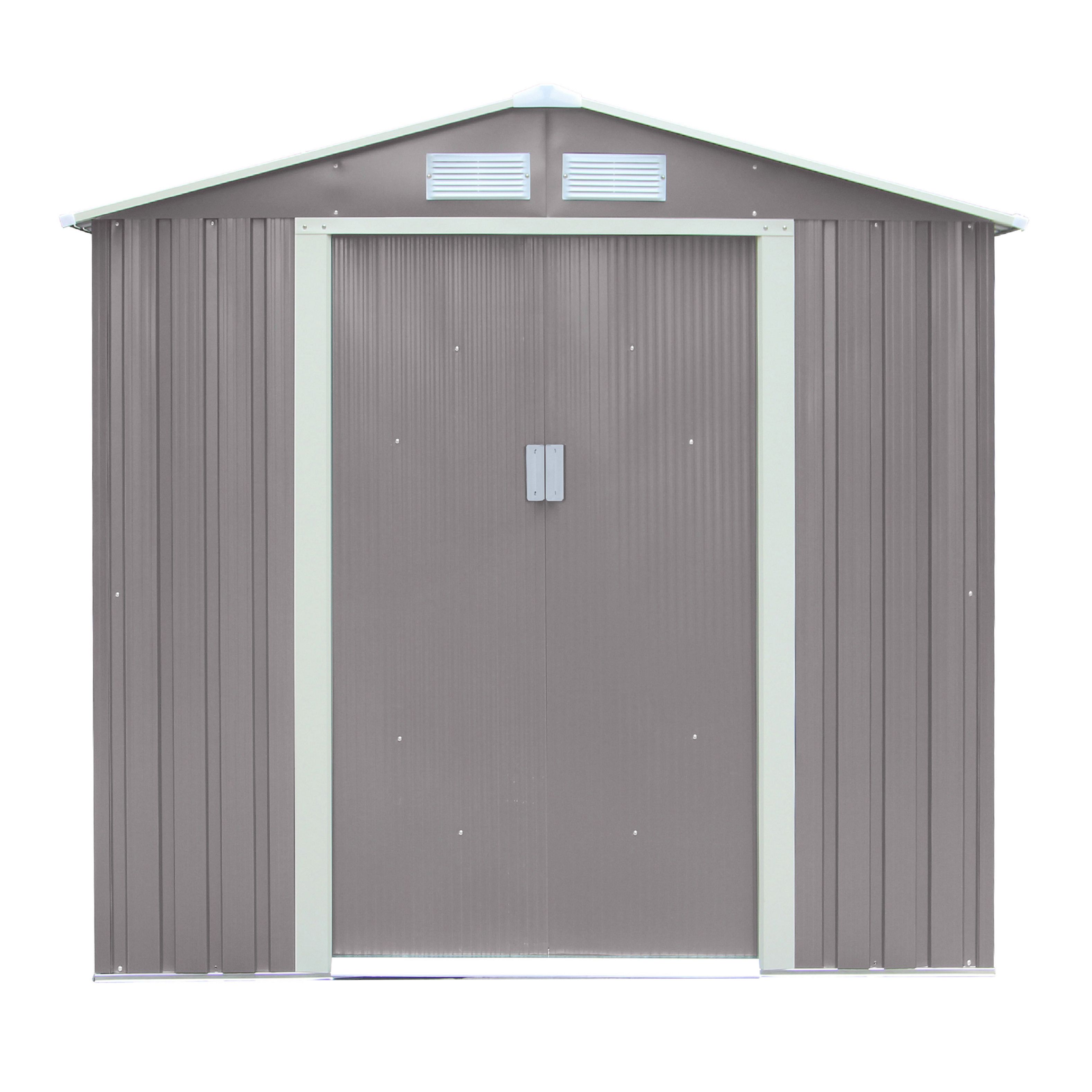 Rowlinson Trentvale 6x4 ft Pent Light grey Metal 2 door Shed