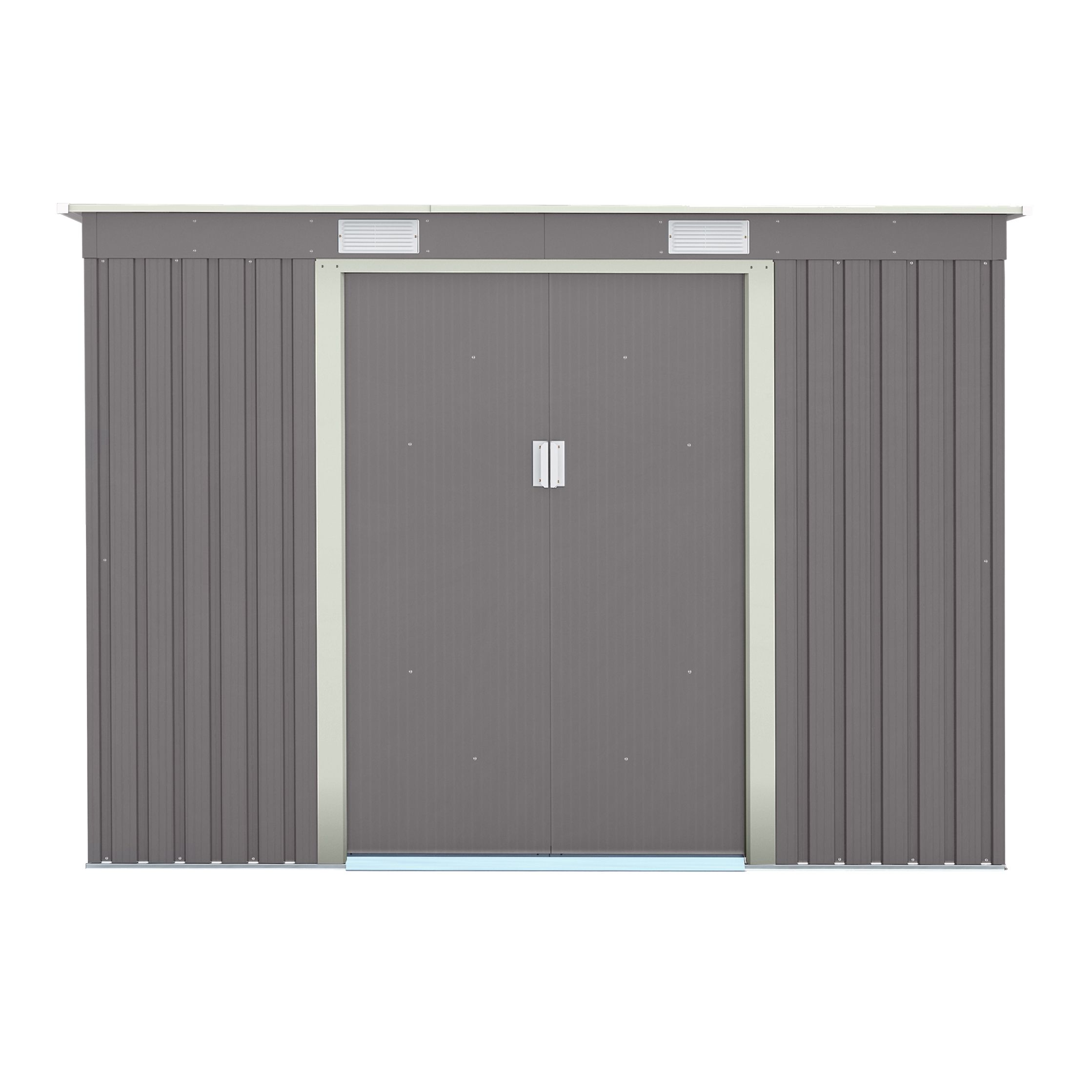 Rowlinson Trentvale 8x4 ft Pent Light grey Metal 2 door Shed