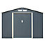 Rowlinson Trentvale 8x6 ft Apex Dark grey Metal 2 door Shed