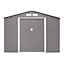 Rowlinson Trentvale 8x6 ft Apex Light grey Metal 2 door Shed