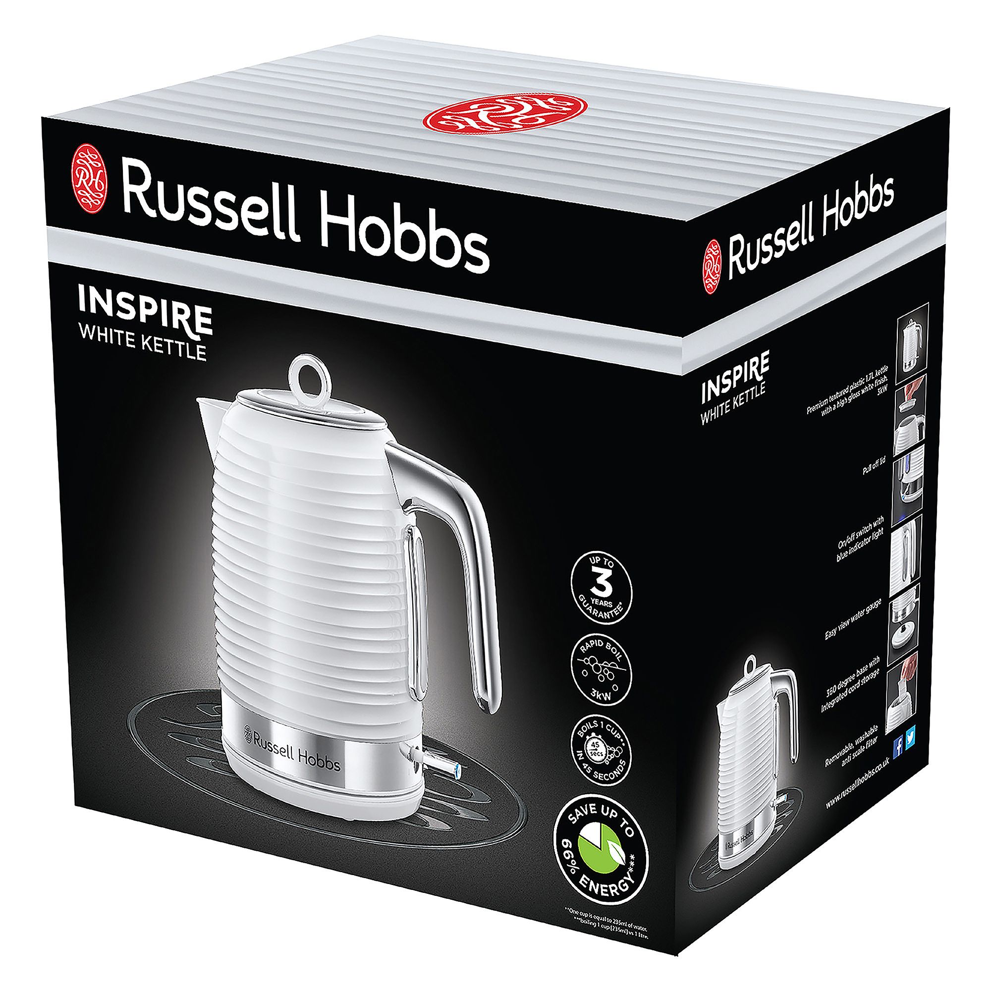 Russell Hobbs Inspire White Kettle