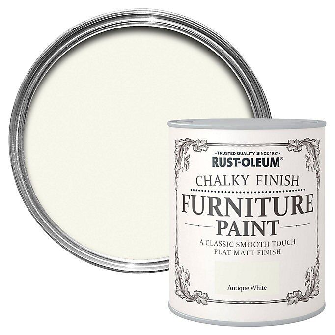 Rust-Oleum Antique white Chalky effect Matt Furniture paint, 750ml