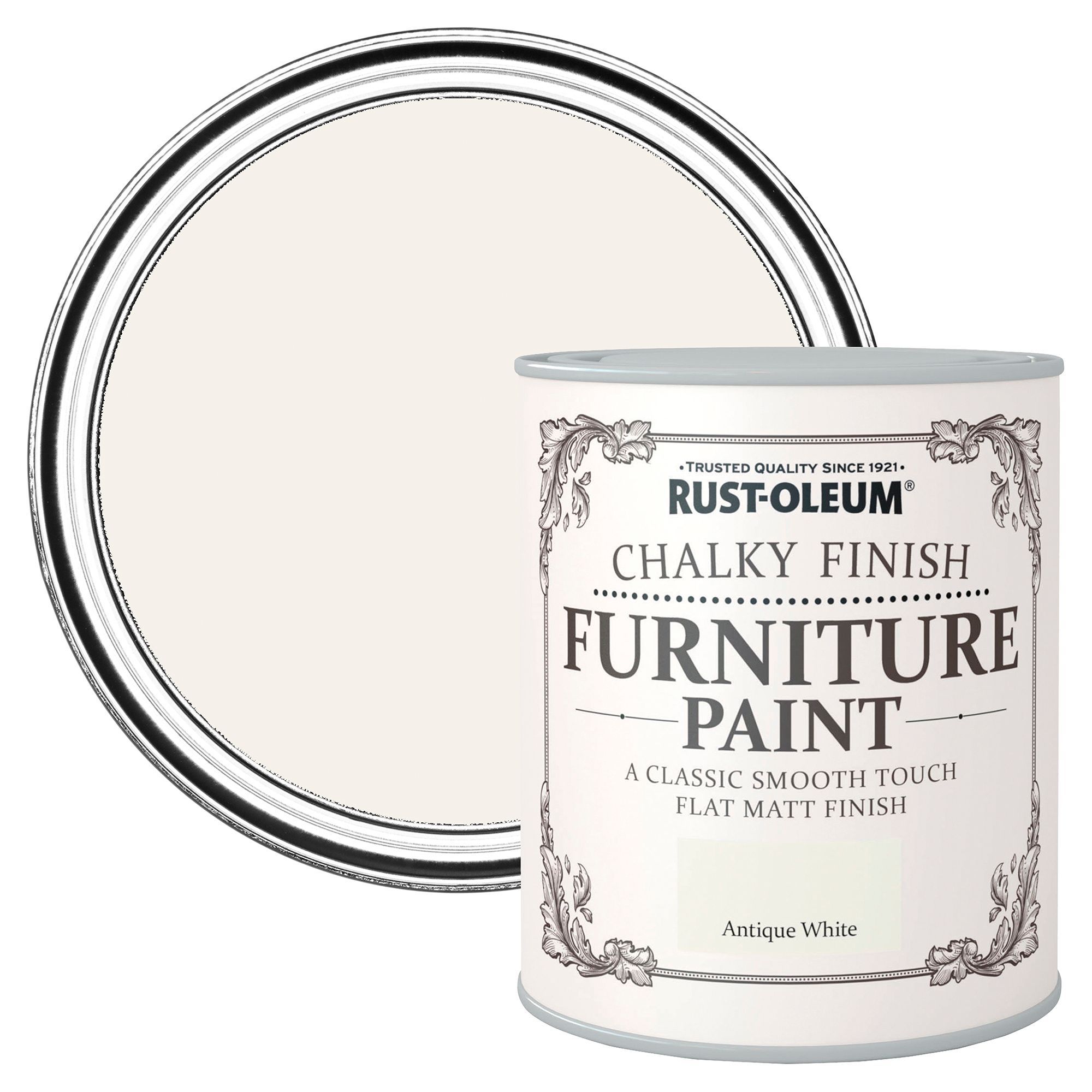 Rust-Oleum Antique white Flat matt Furniture paint, 2.5L