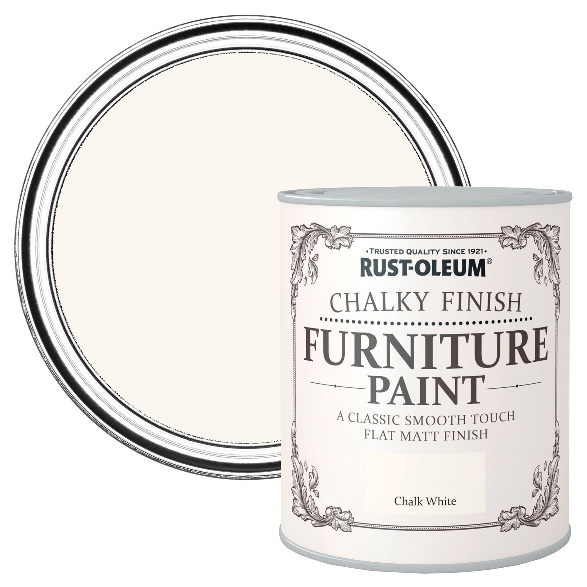 Rust-Oleum Chalk white Chalky effect Matt Furniture paint, 2.5L