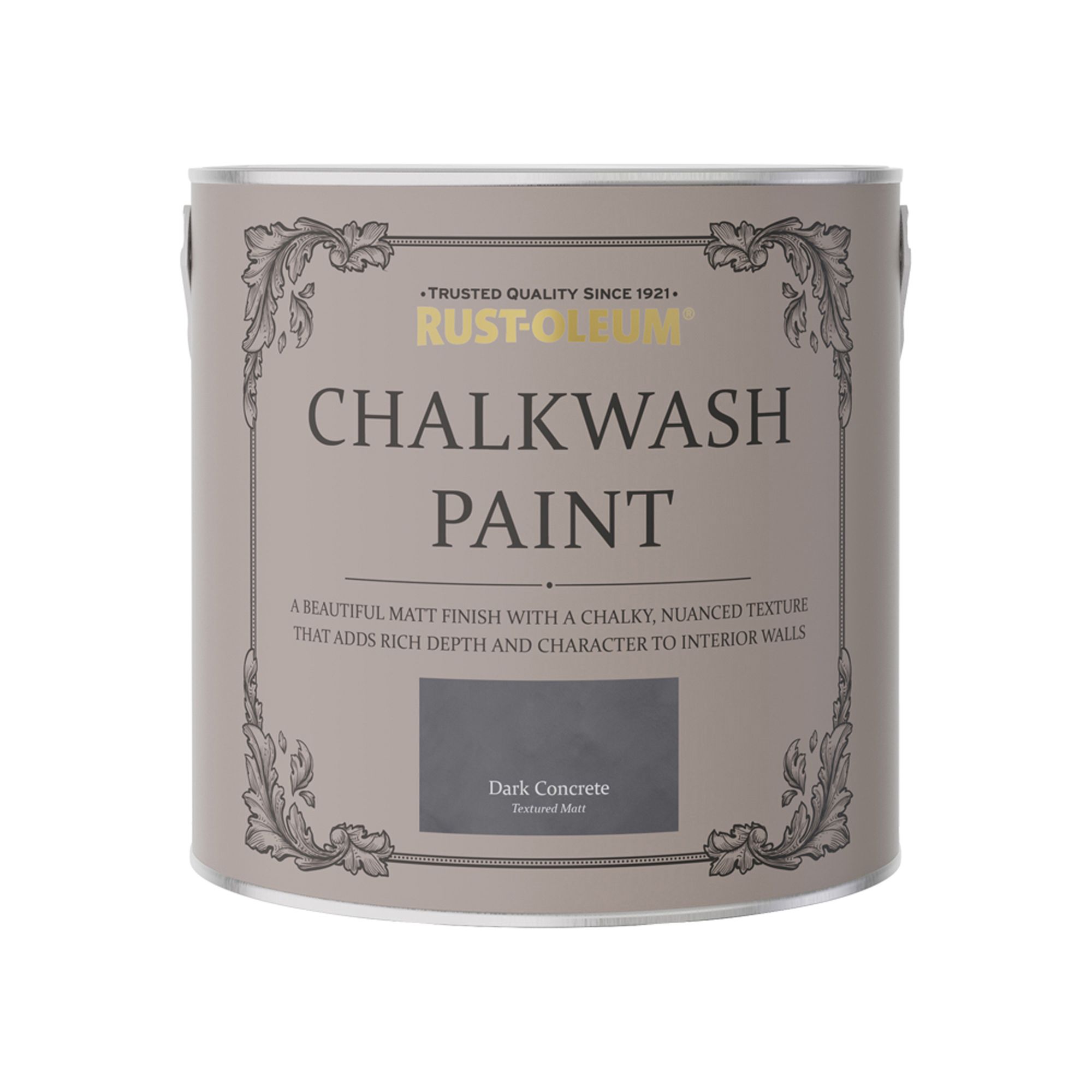 Rust-Oleum Chalkwash Dark concrete Flat matt Emulsion paint, 2.5L
