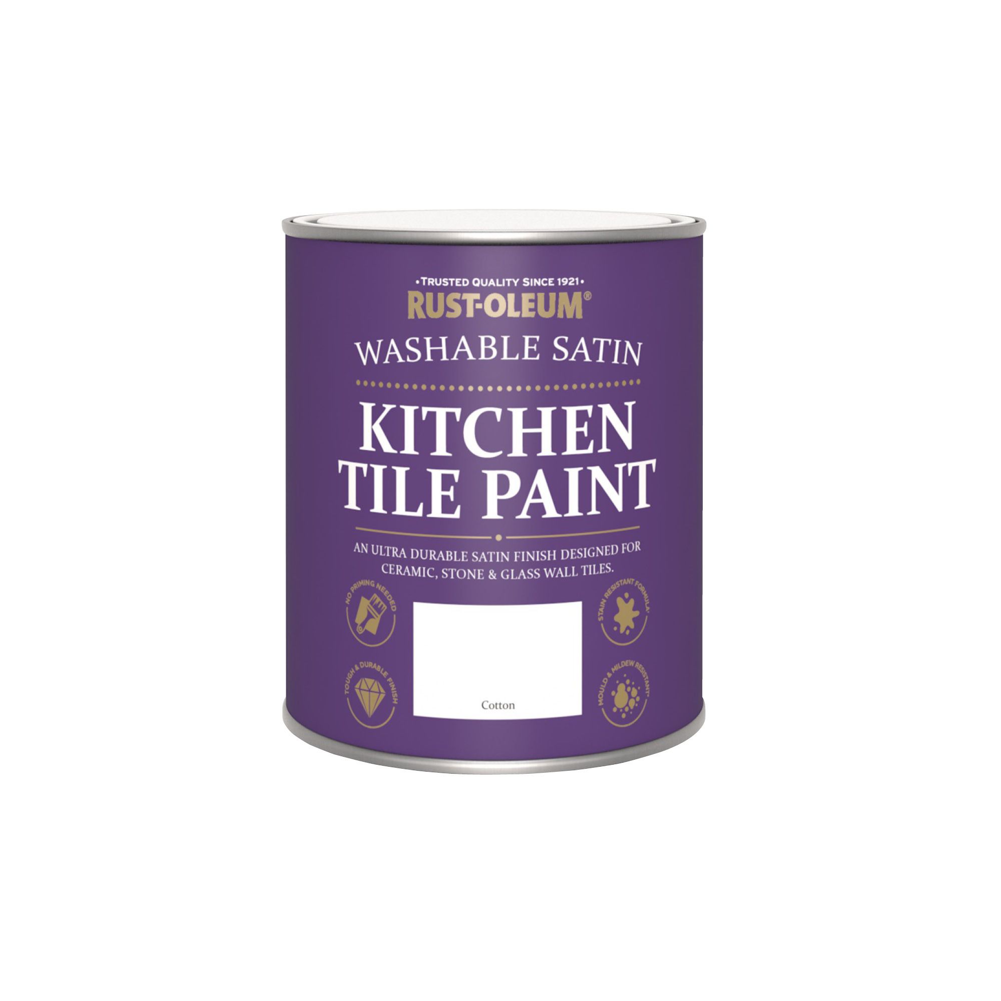 Rust-Oleum Cotton Satin Kitchen Wall tile & panelling paint, 750ml