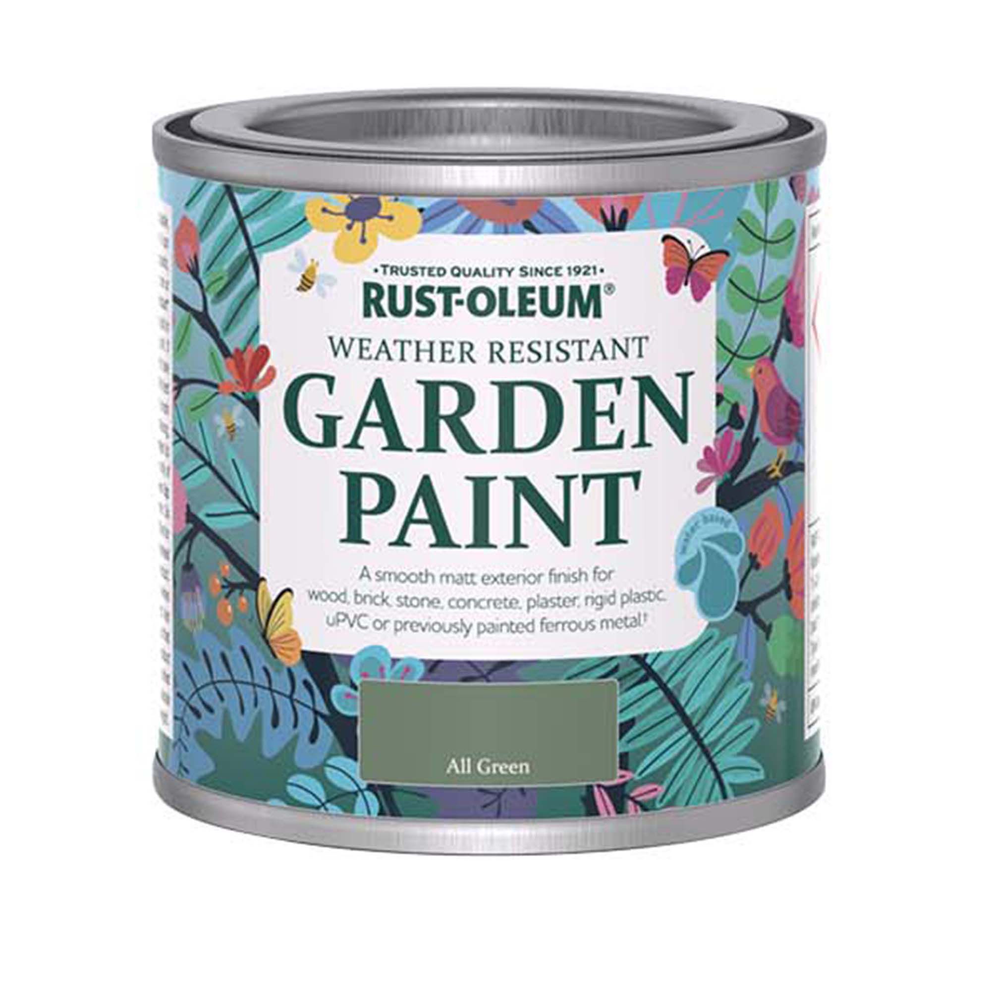 Rust-Oleum Garden Paint All Green Matt Multi-surface Garden Paint, 125ml Tin