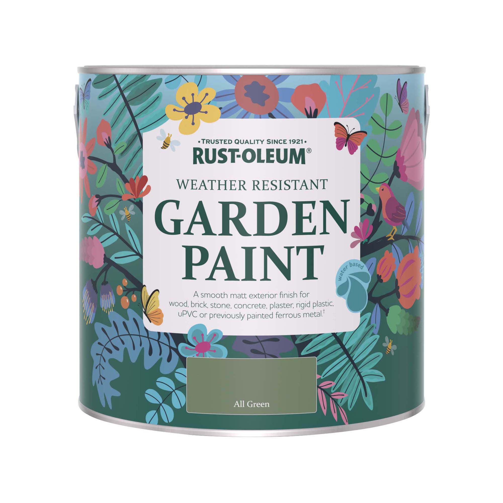 Rust-Oleum Garden Paint All Green Matt Multi-surface Garden Paint, 2.5L Tin