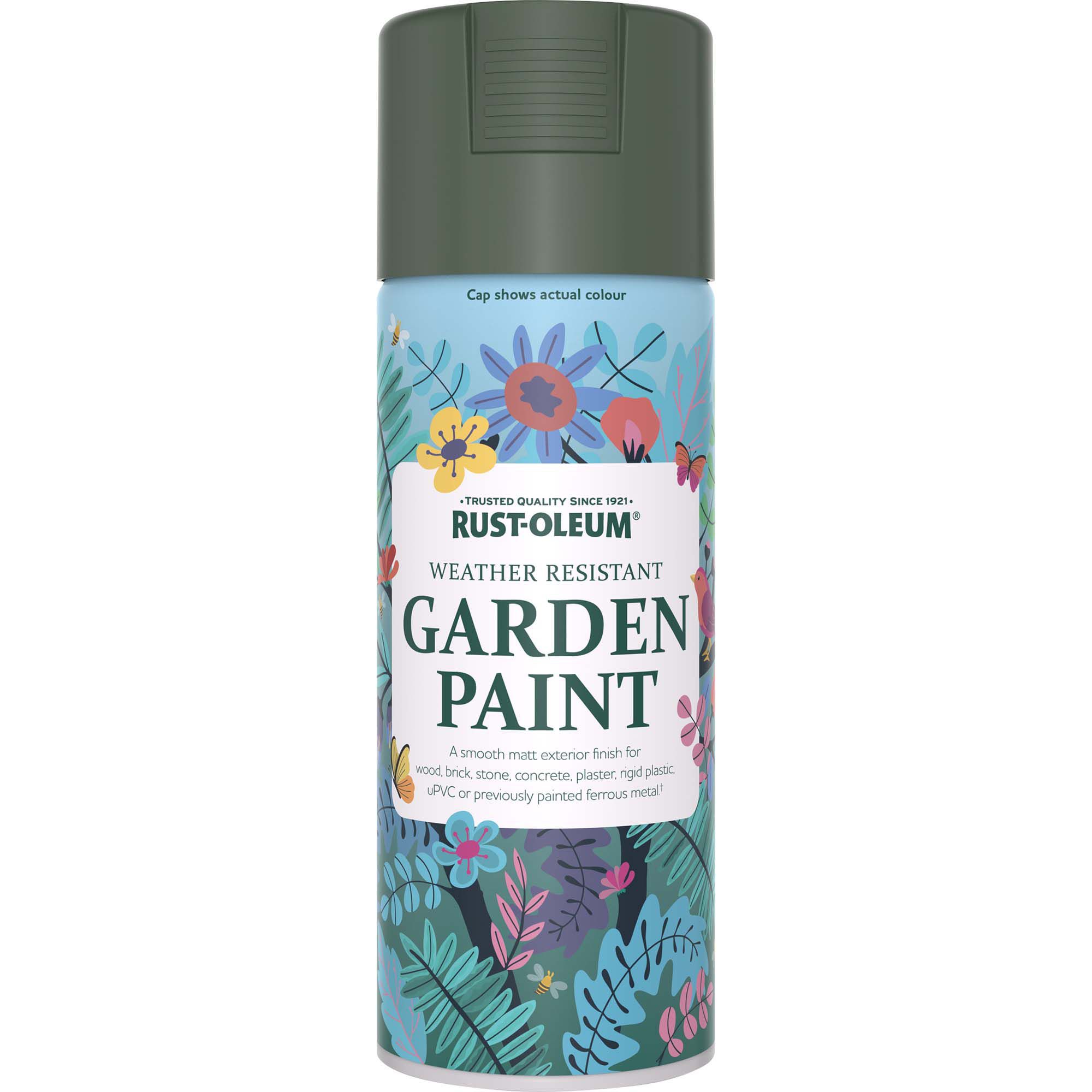 Rust-Oleum Garden Paint All Green Matt Multi-surface Garden Paint, 400ml Spray can