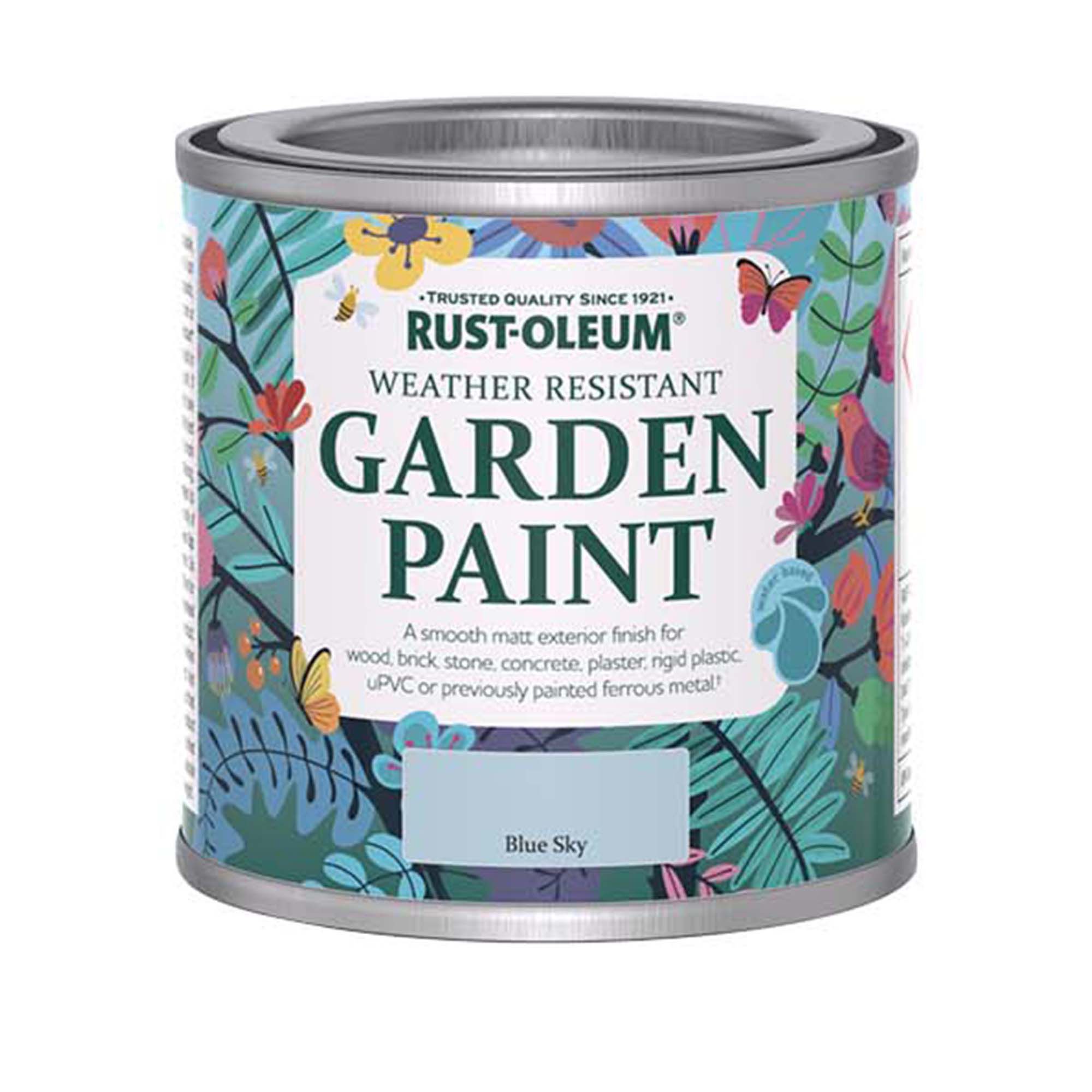 Rust-Oleum Garden Paint Blue Sky Matt Multi-surface Garden Paint, 125ml Tin