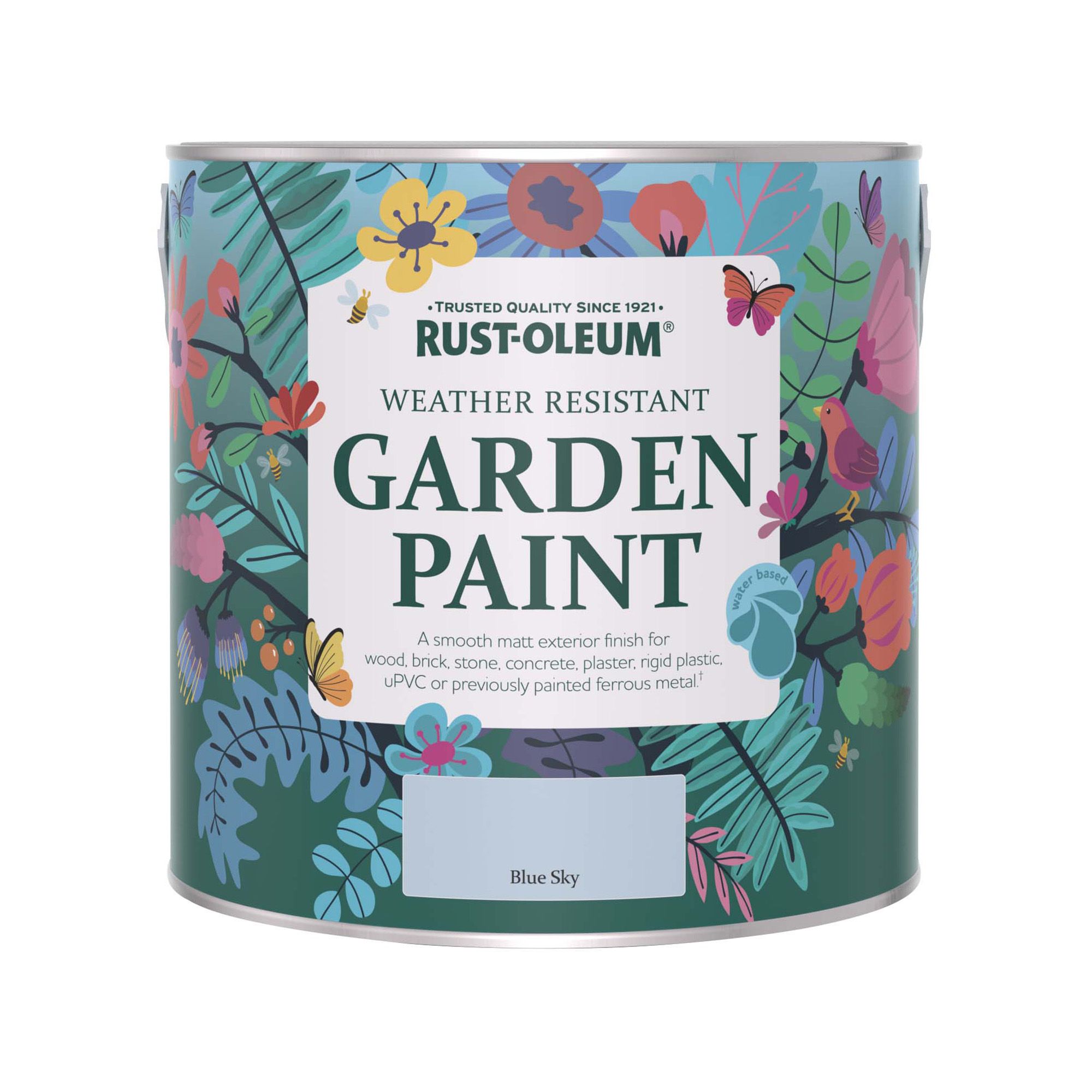 Rust-Oleum Garden Paint Blue Sky Matt Multi-surface Garden Paint, 2.5L Tin