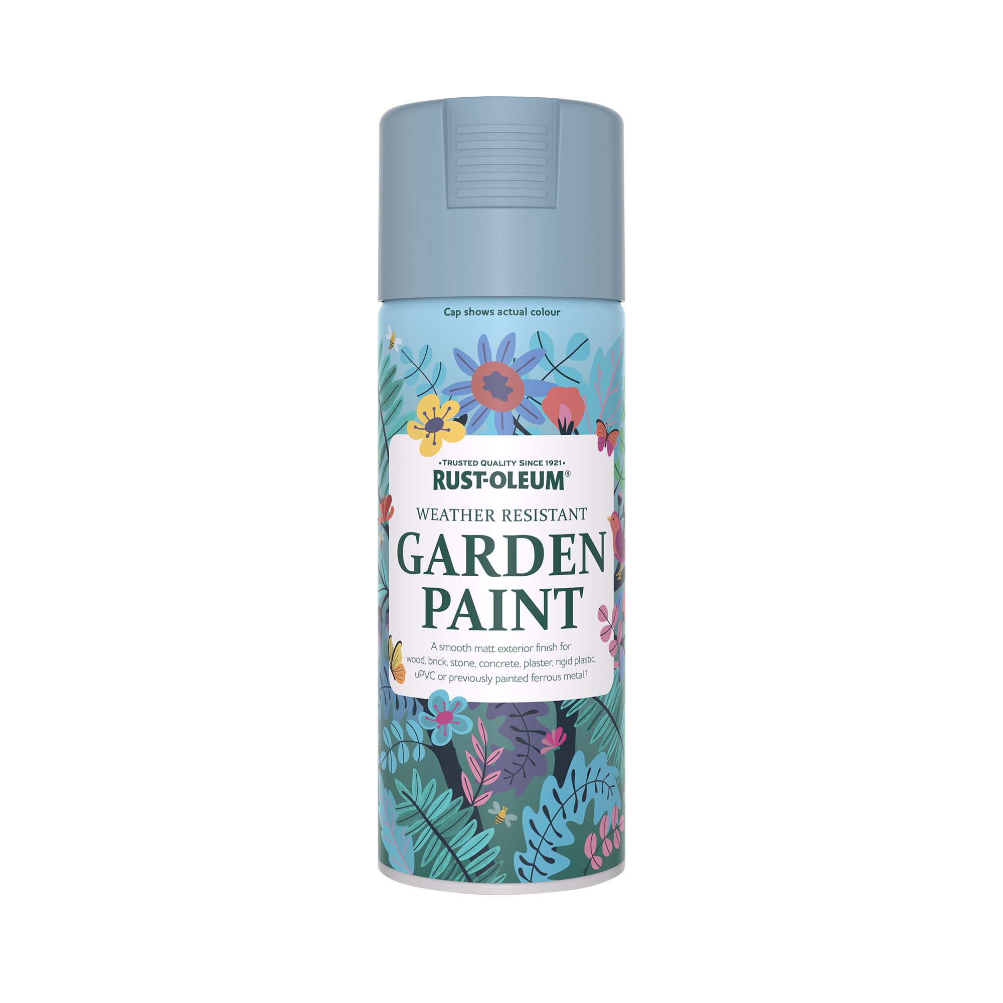 Rust-Oleum Garden Paint Blue Sky Matt Multi-surface Garden Paint, 400ml Spray can