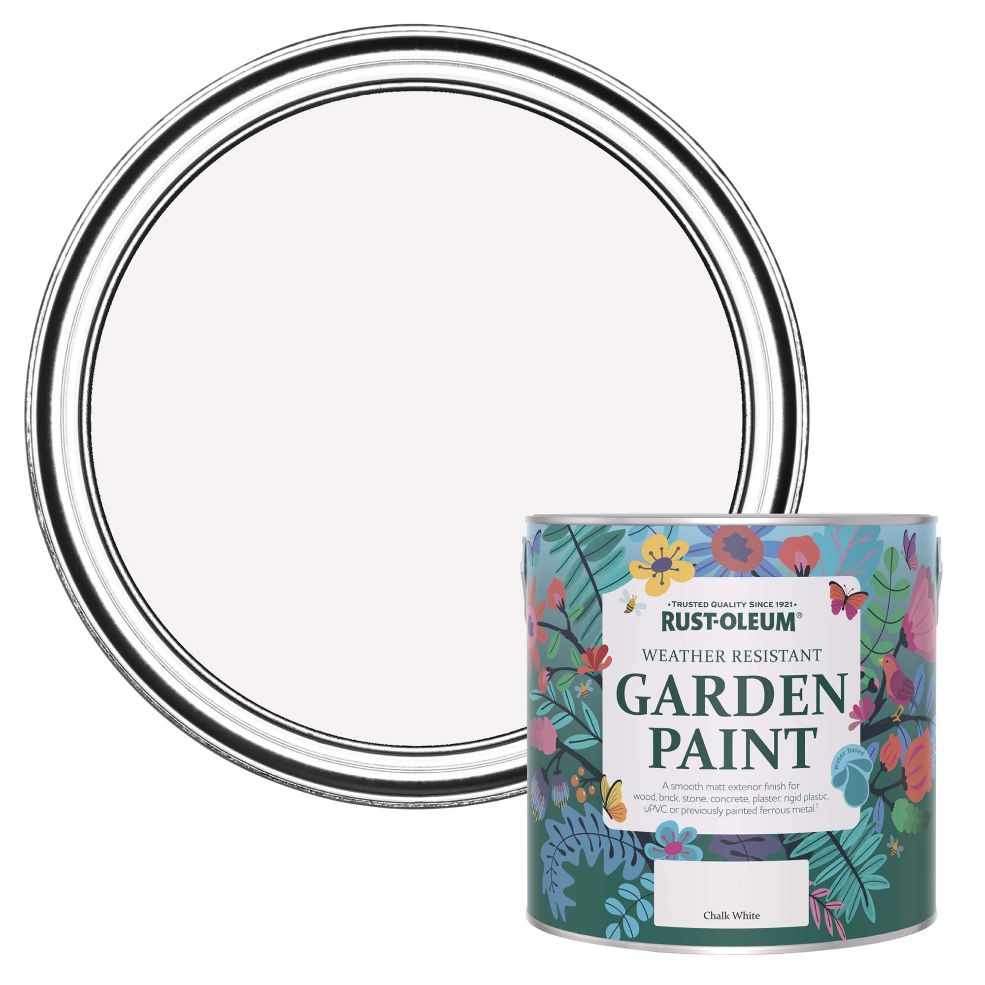 RustOleum Garden Paint Chalk White Matt Multisurface Garden Paint, 2
