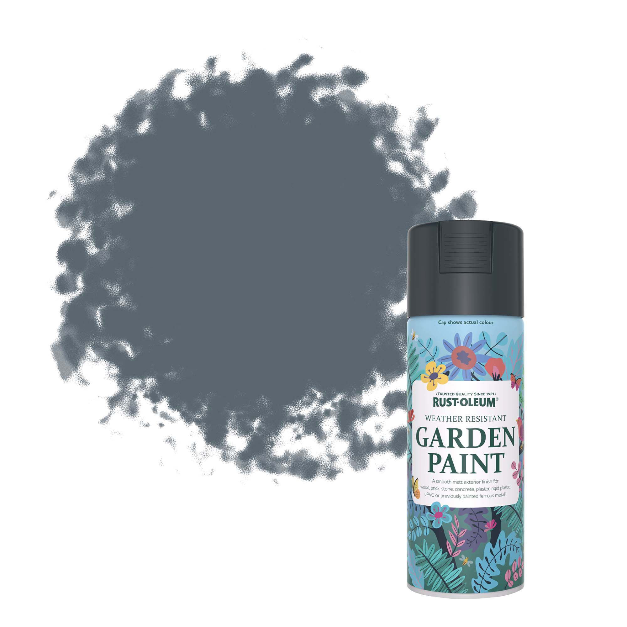 Rust-Oleum Garden Paint Evening Blue Matt Multi-surface Garden Paint, 400ml Spray can
