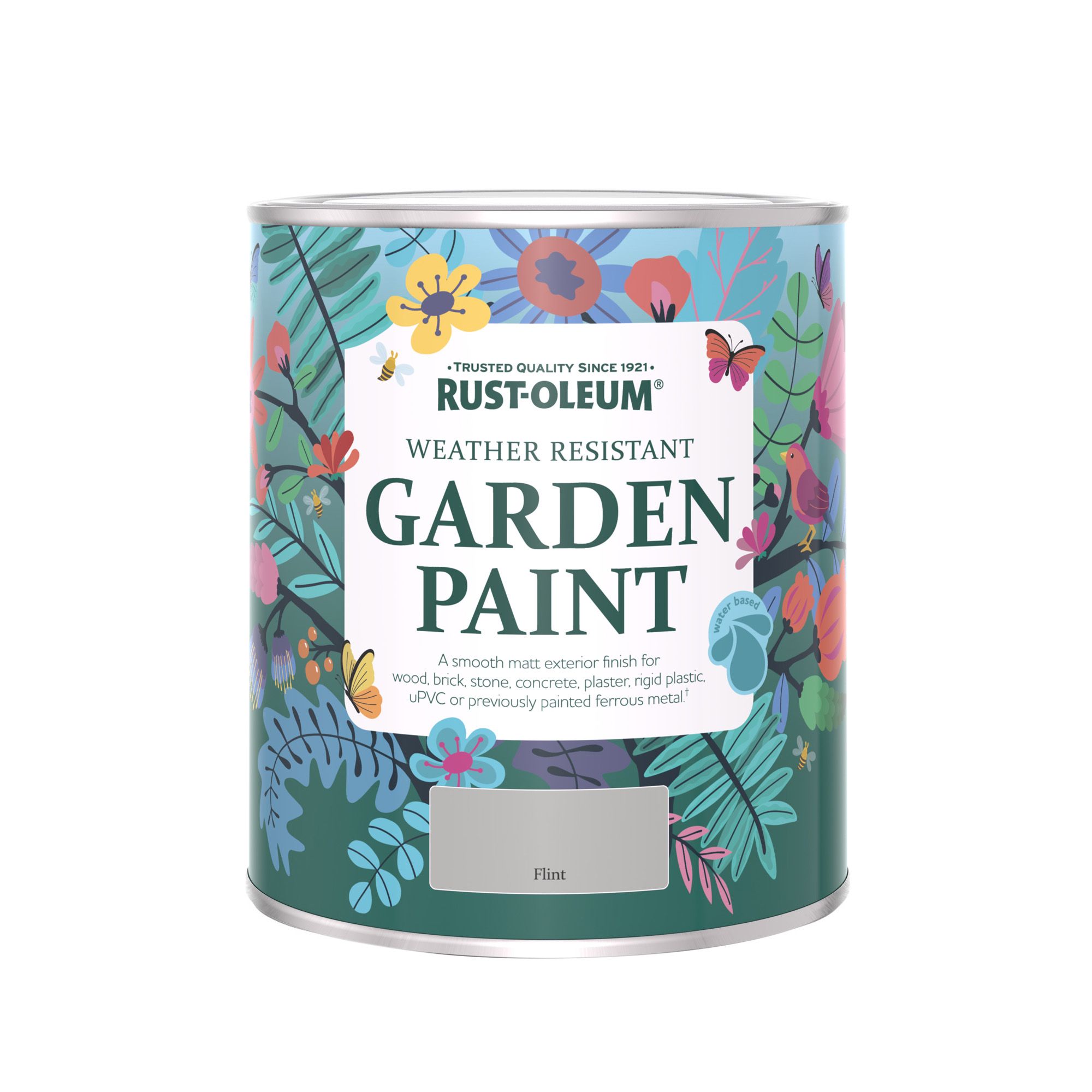 Rust-Oleum Garden Paint Flint Matt Multi-surface Garden Paint, 750ml Tin