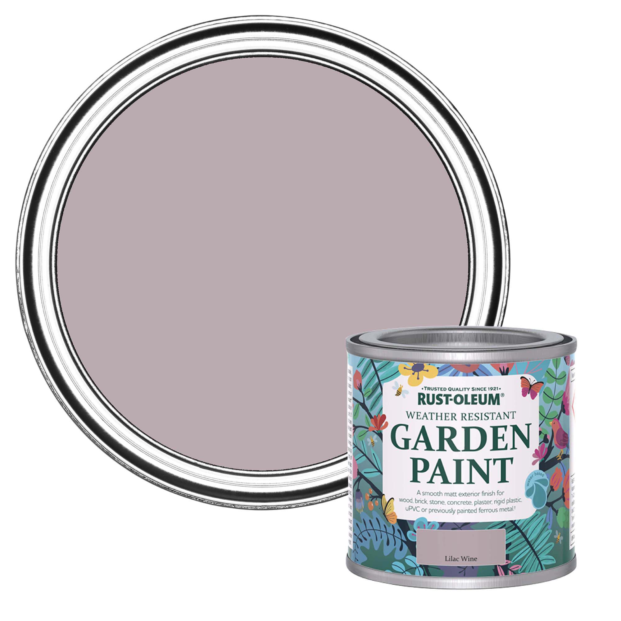Rust-Oleum Garden Paint Lilac Wine Matt Multi-surface Garden Paint, 125ml Tin