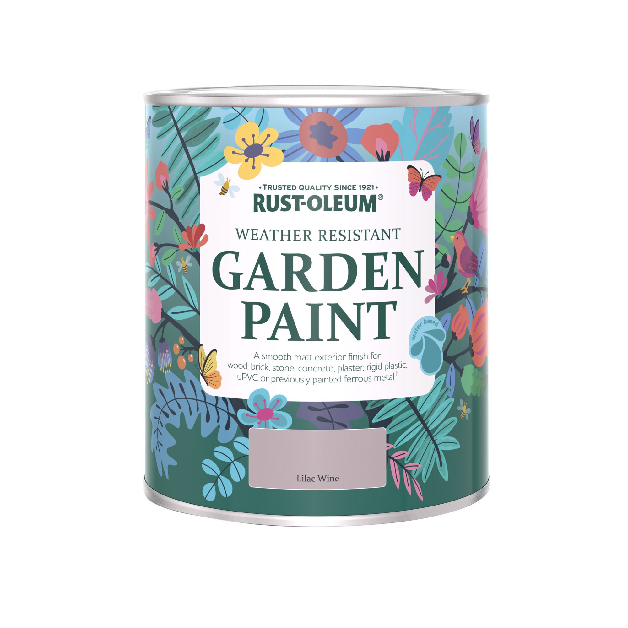 Rust-Oleum Garden Paint Lilac Wine Matt Multi-surface Garden Paint, 750ml Tin
