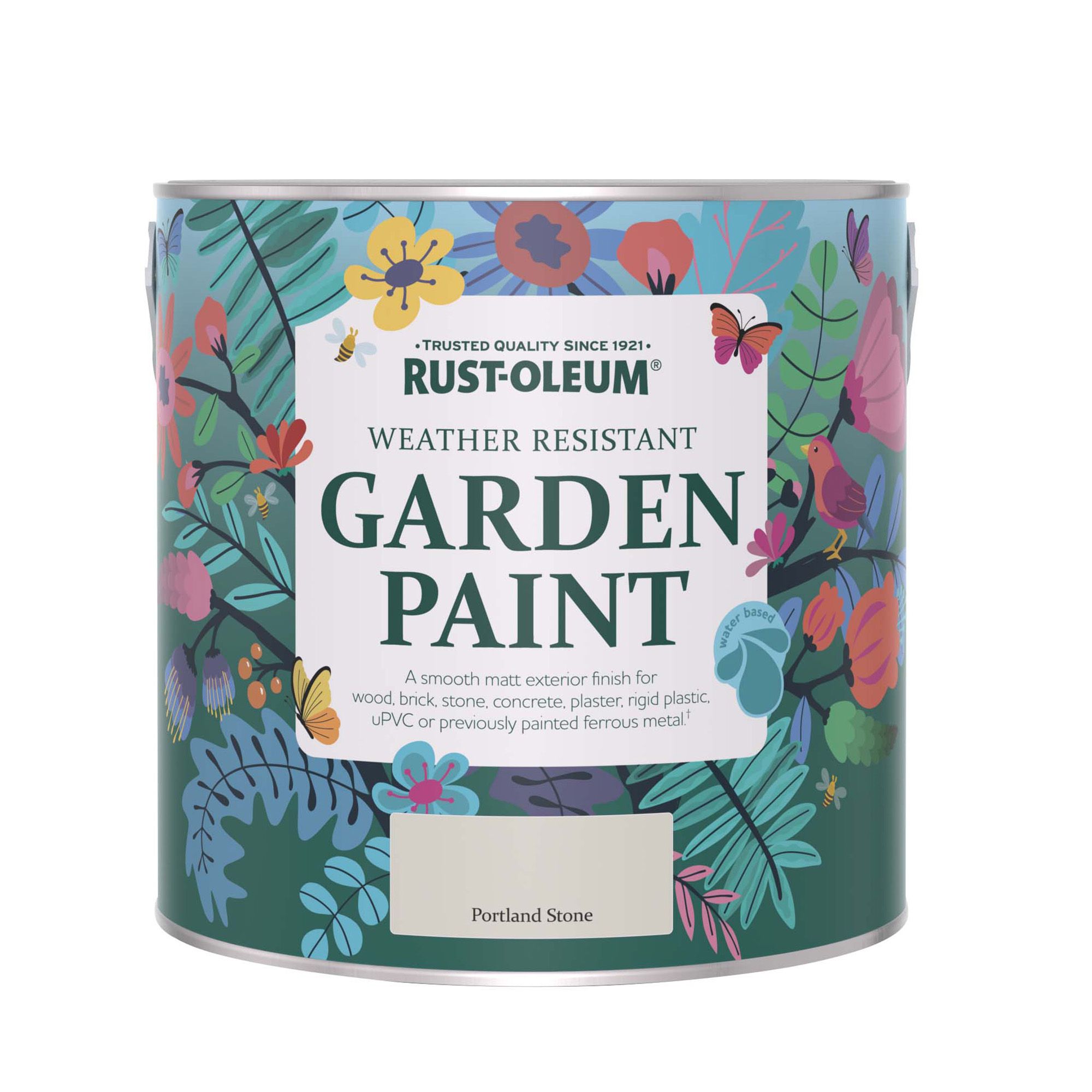 Rust-Oleum Garden Paint Portland Stone Matt Multi-surface Garden Paint, 2.5L Tin