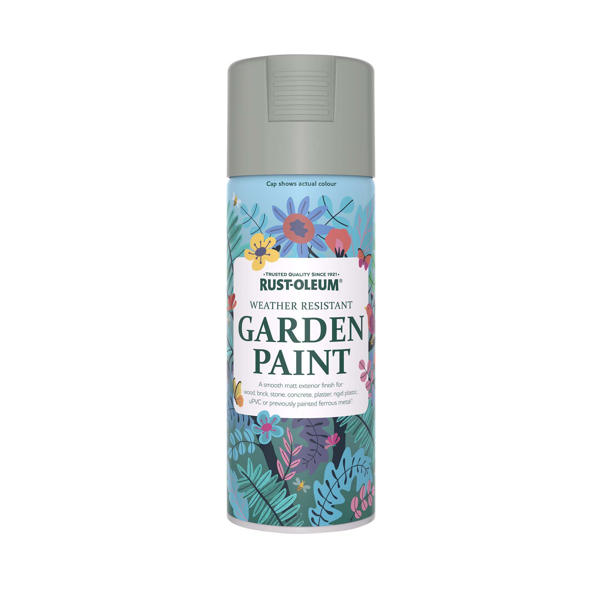 Rust-Oleum Garden Paint Winter Grey Matt Multi-surface Garden Paint, 400ml Spray can