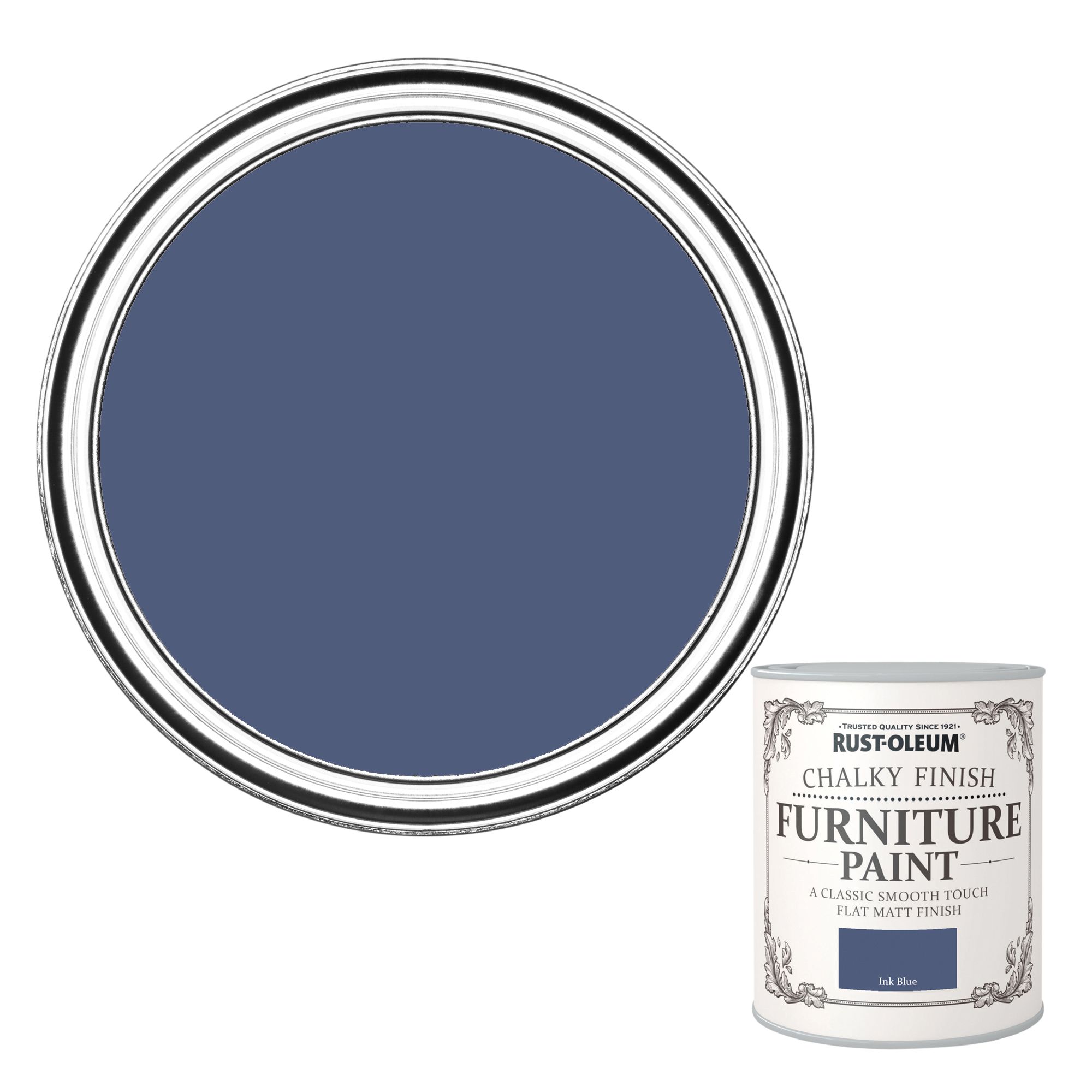 Rust-Oleum Ink blue Flat matt Furniture paint, 750ml