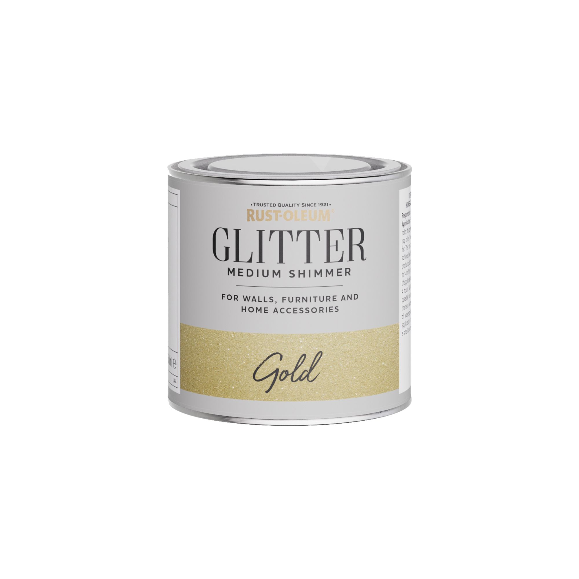 Rust-Oleum Medium Shimmer Gold Glitter effect Mid sheen Multi-surface Topcoat Paint glitter, 250ml