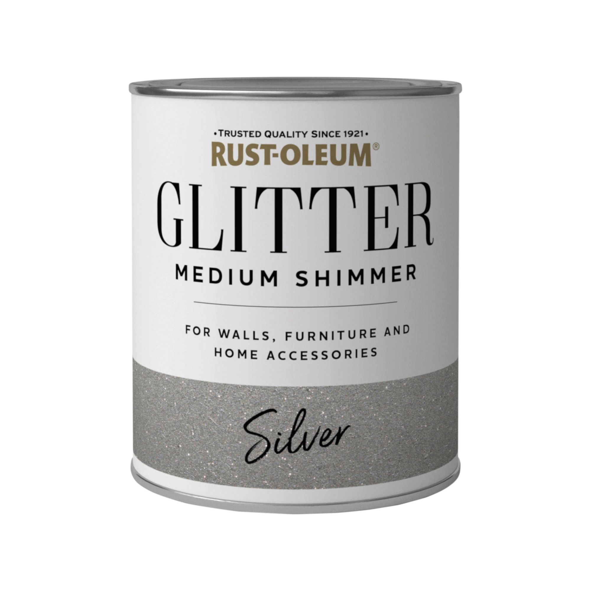Rust-Oleum Medium Shimmer Silver Glitter effect Mid sheen Multi-surface Topcoat Paint glitter, 750ml