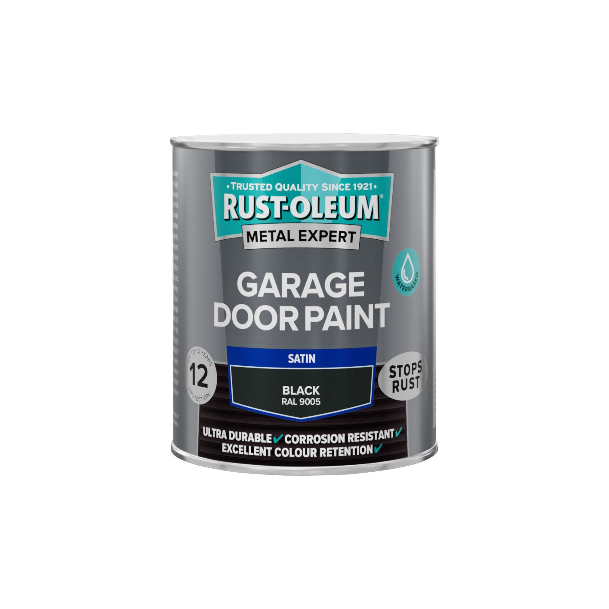 Rust-Oleum Metal Expert Black Satin Garage door paint, 750ml