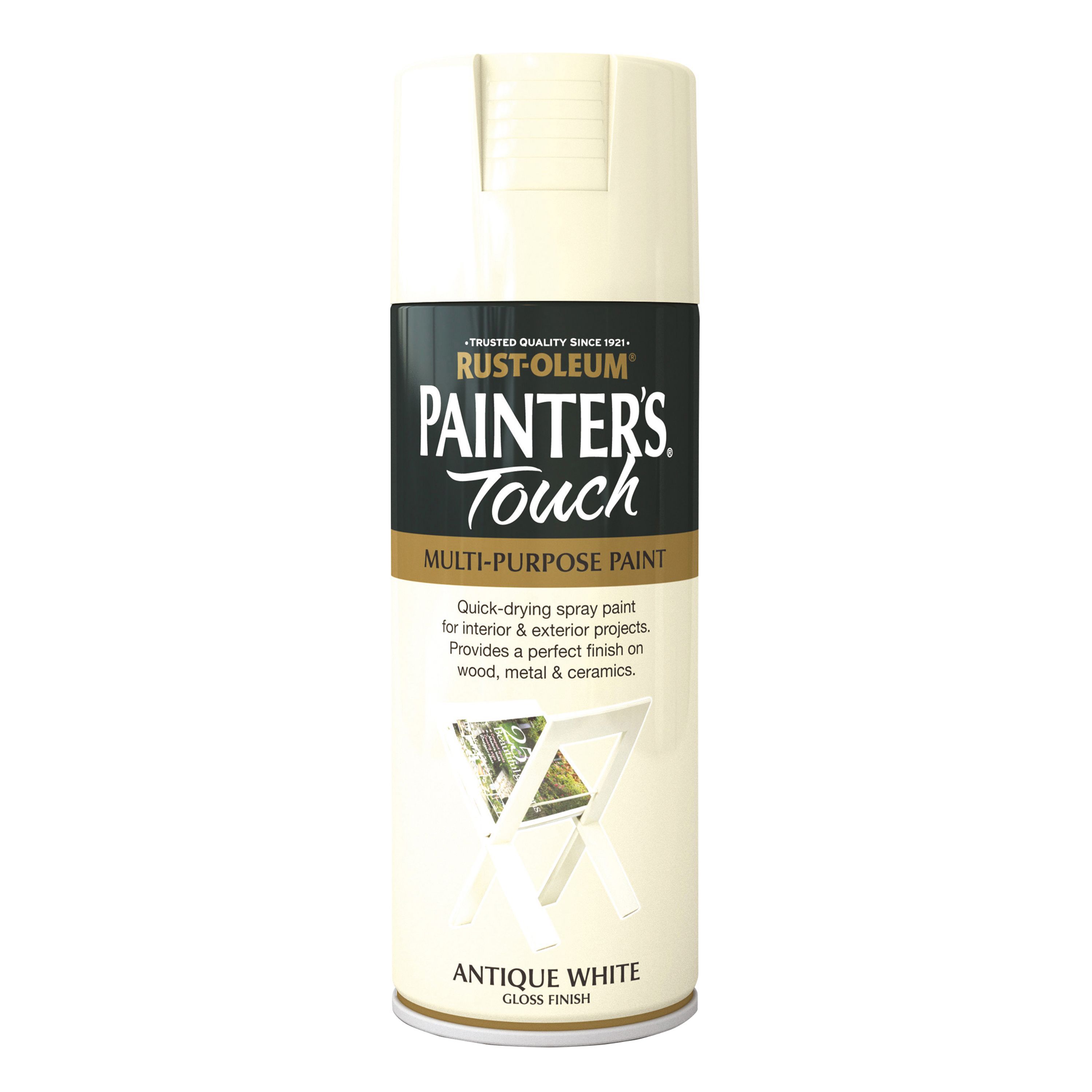 Rust-Oleum Painter's touch Antique white Gloss Multi-surface Decorative spray paint, 400ml