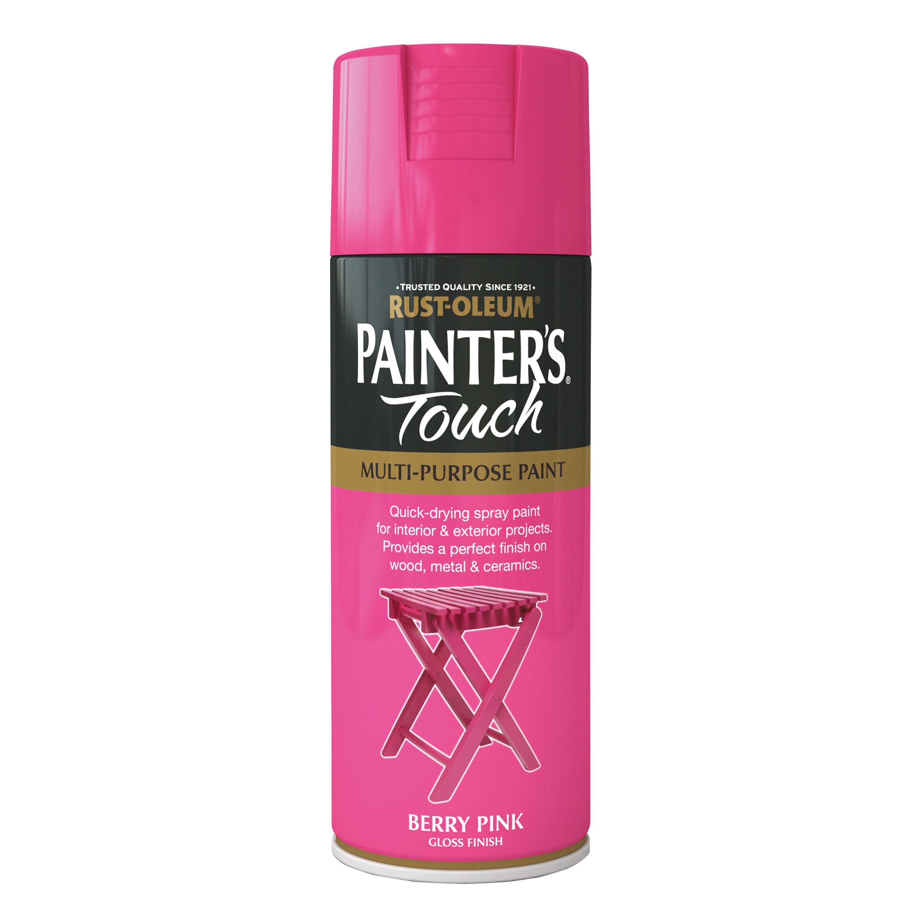 Rust-Oleum Painter's touch Berry pink Gloss Multi-surface Decorative spray paint, 400ml