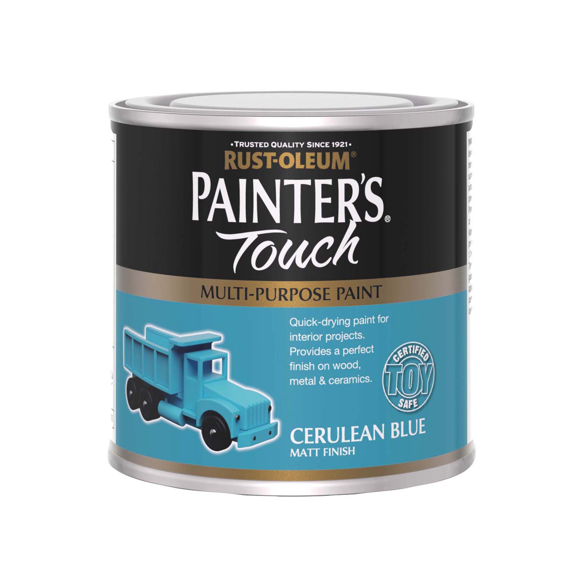 Rust-Oleum Painter's Touch Cerulean Blue Matt Furniture paint, 250ml