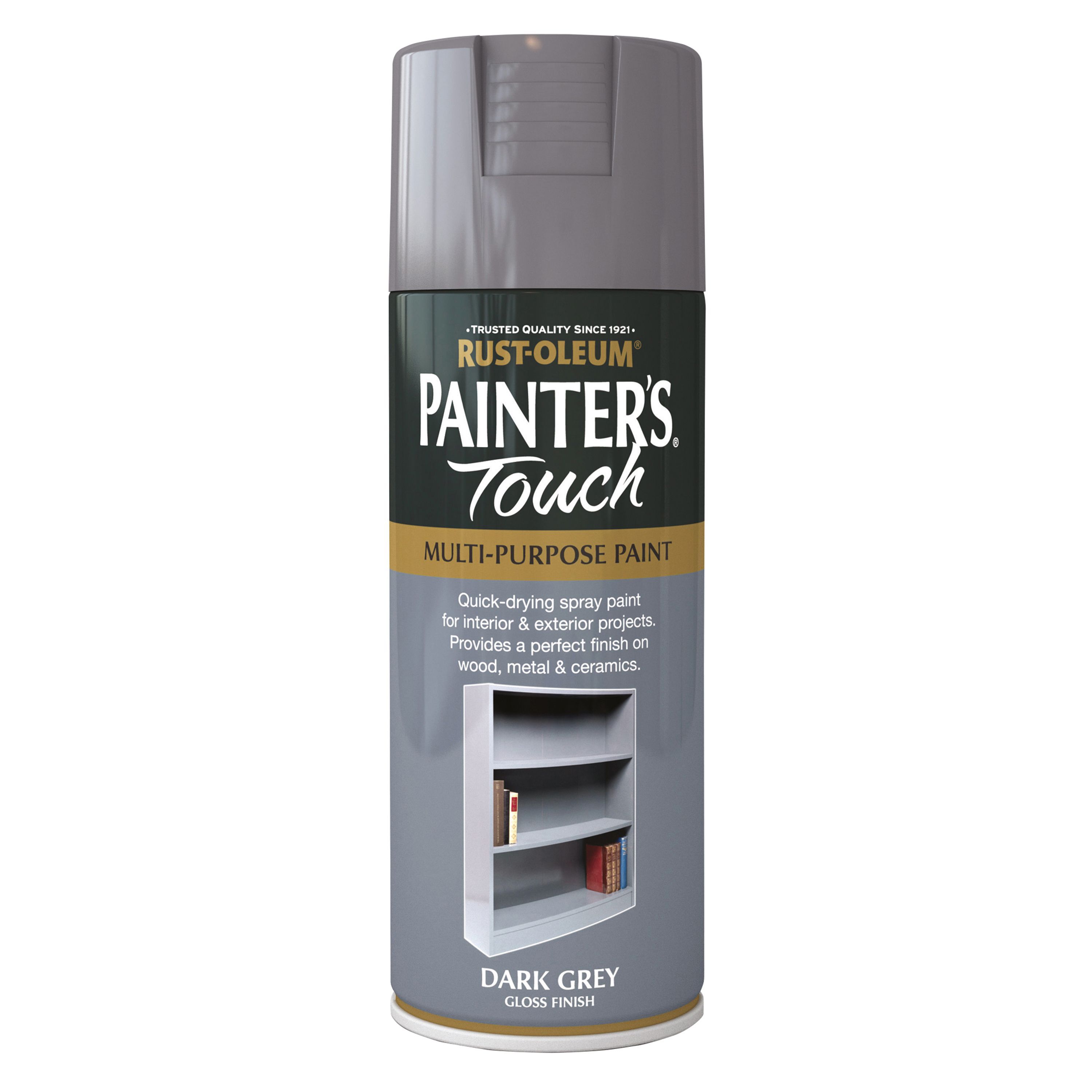 Rust-Oleum Painter's touch Dark grey Gloss Multi-surface Decorative spray paint, 400ml