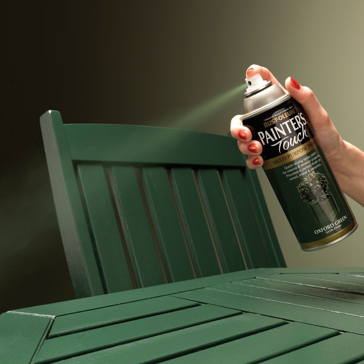 Rust-Oleum Painter's Touch Oxford green Satinwood Multi-surface Decorative spray paint, 400ml