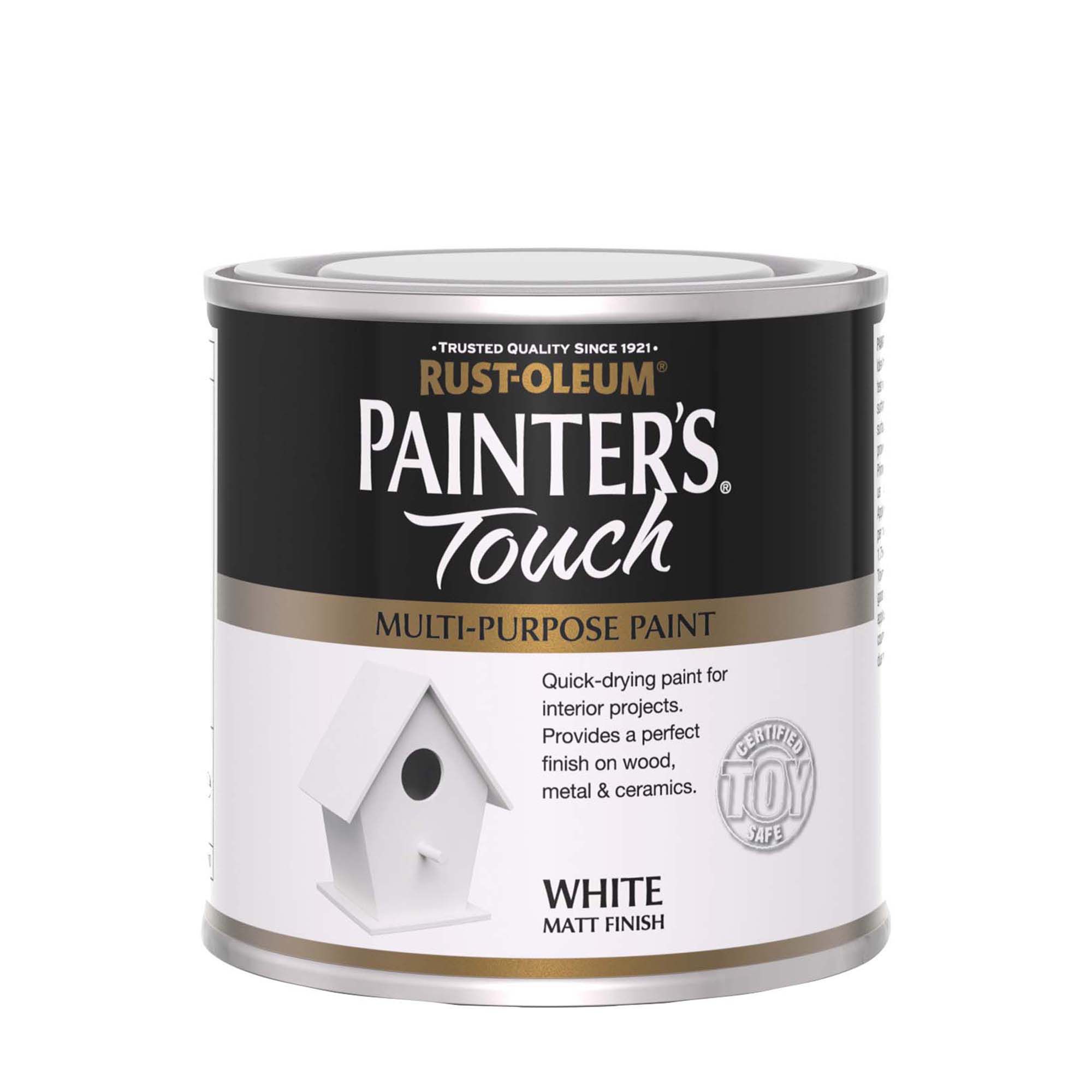 Rust-Oleum Painter's Touch White Matt Furniture paint, 250ml