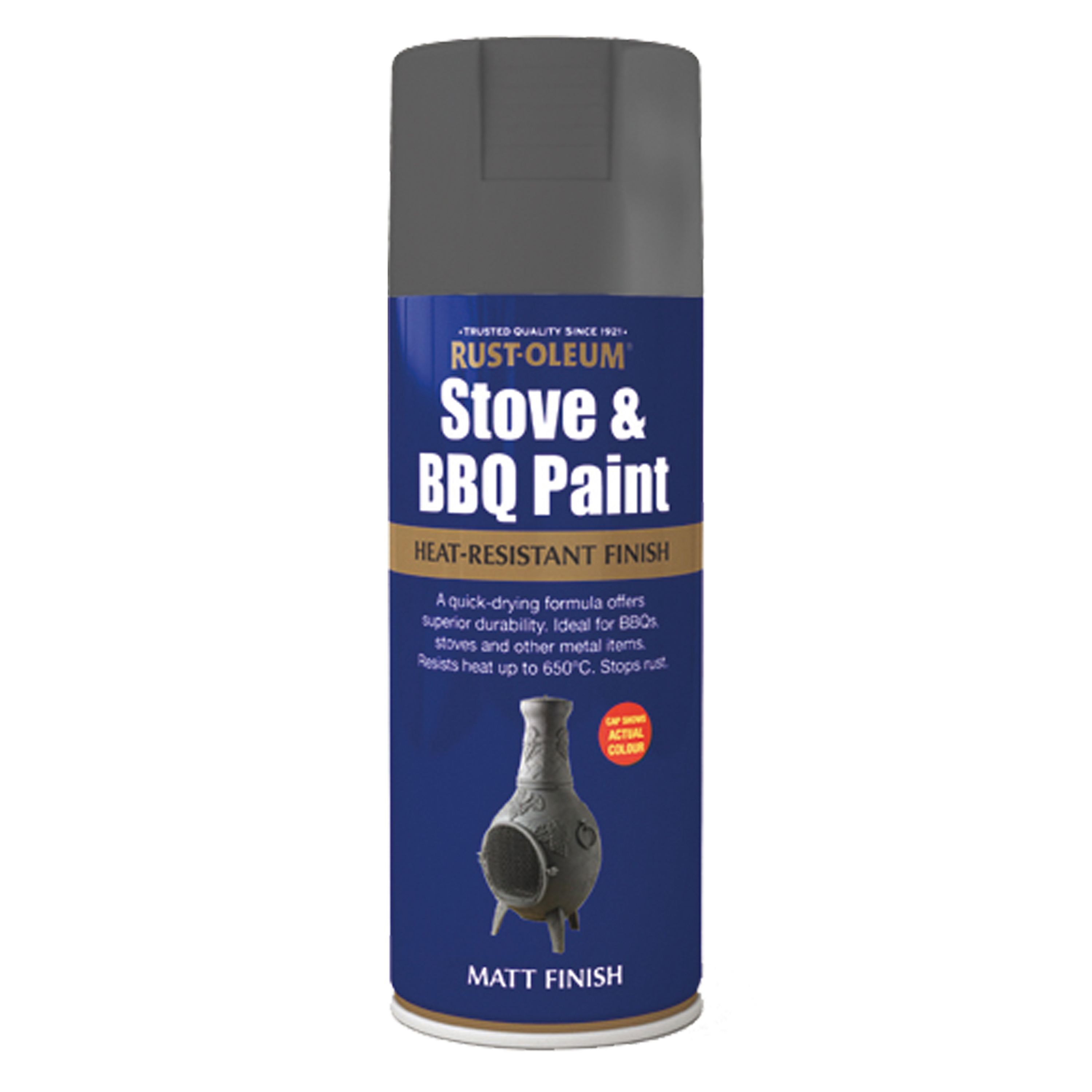 Rust-Oleum Stove & BBQ Matt Cast iron effect Multi-surface Protector Spray paint, 400ml