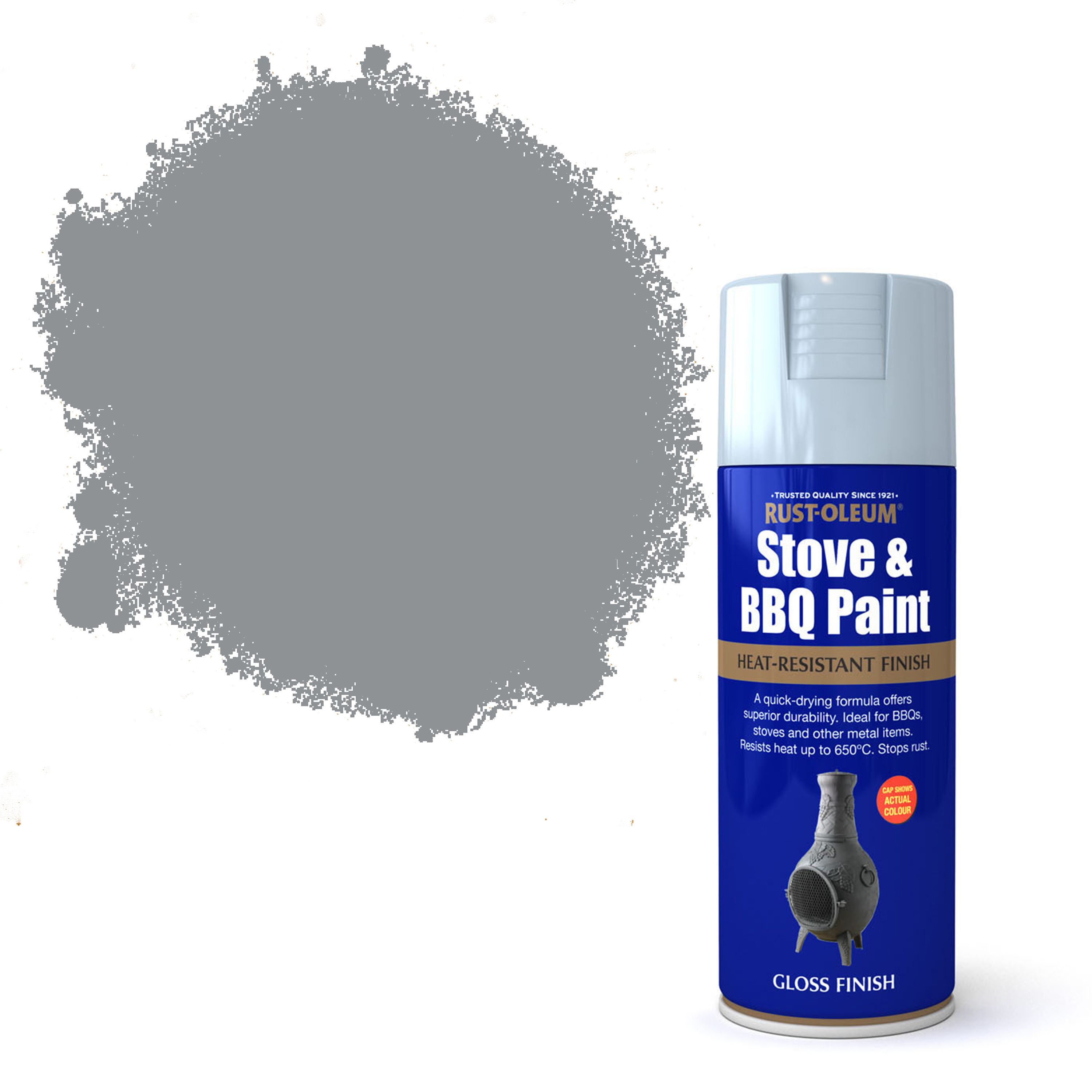 Rust-Oleum Stove & BBQ Matt Silver effect Multi-surface Protector Spray ...