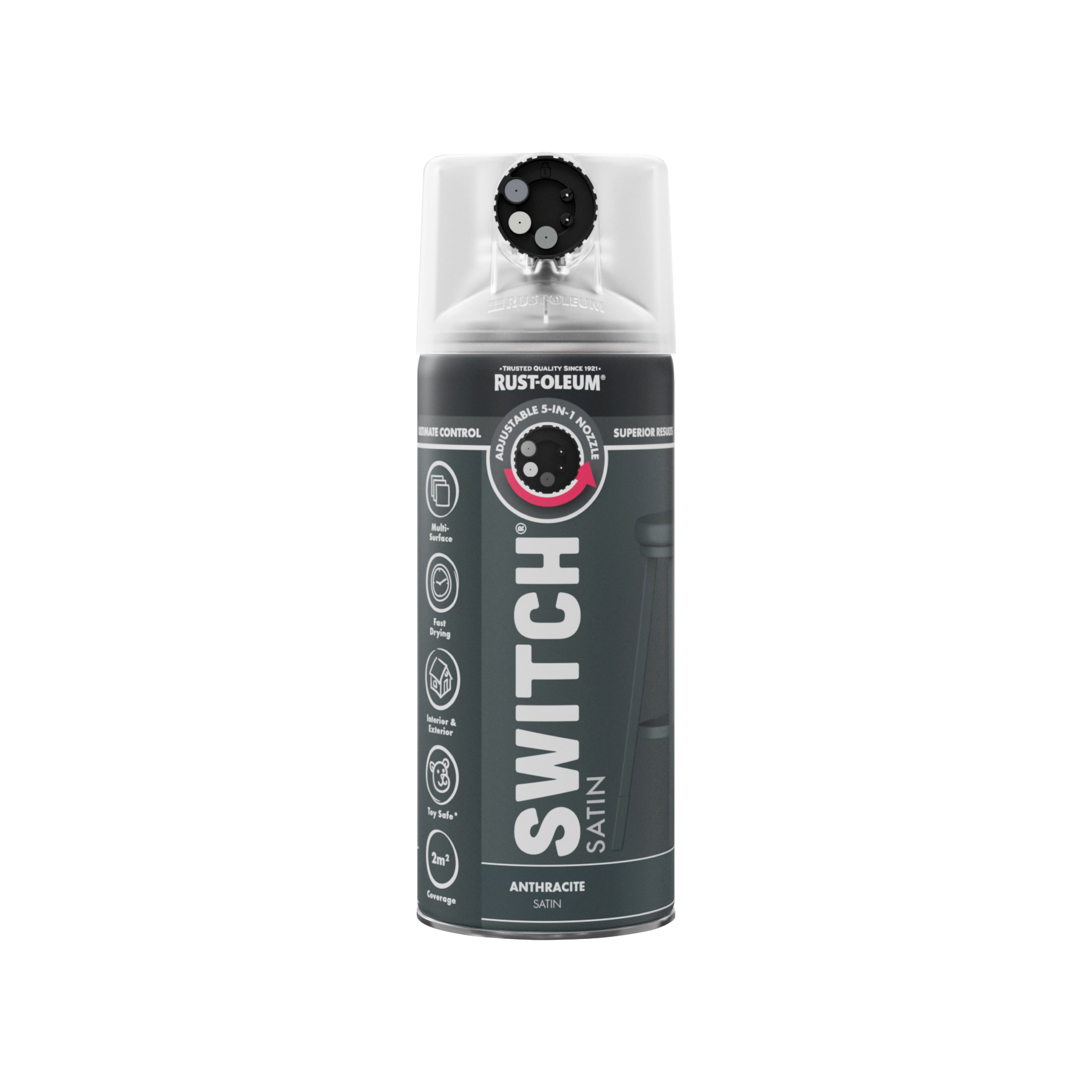 Rust-Oleum Switch Anthracite Satin Multi-surface Topcoat Decorative spray paint, 400ml