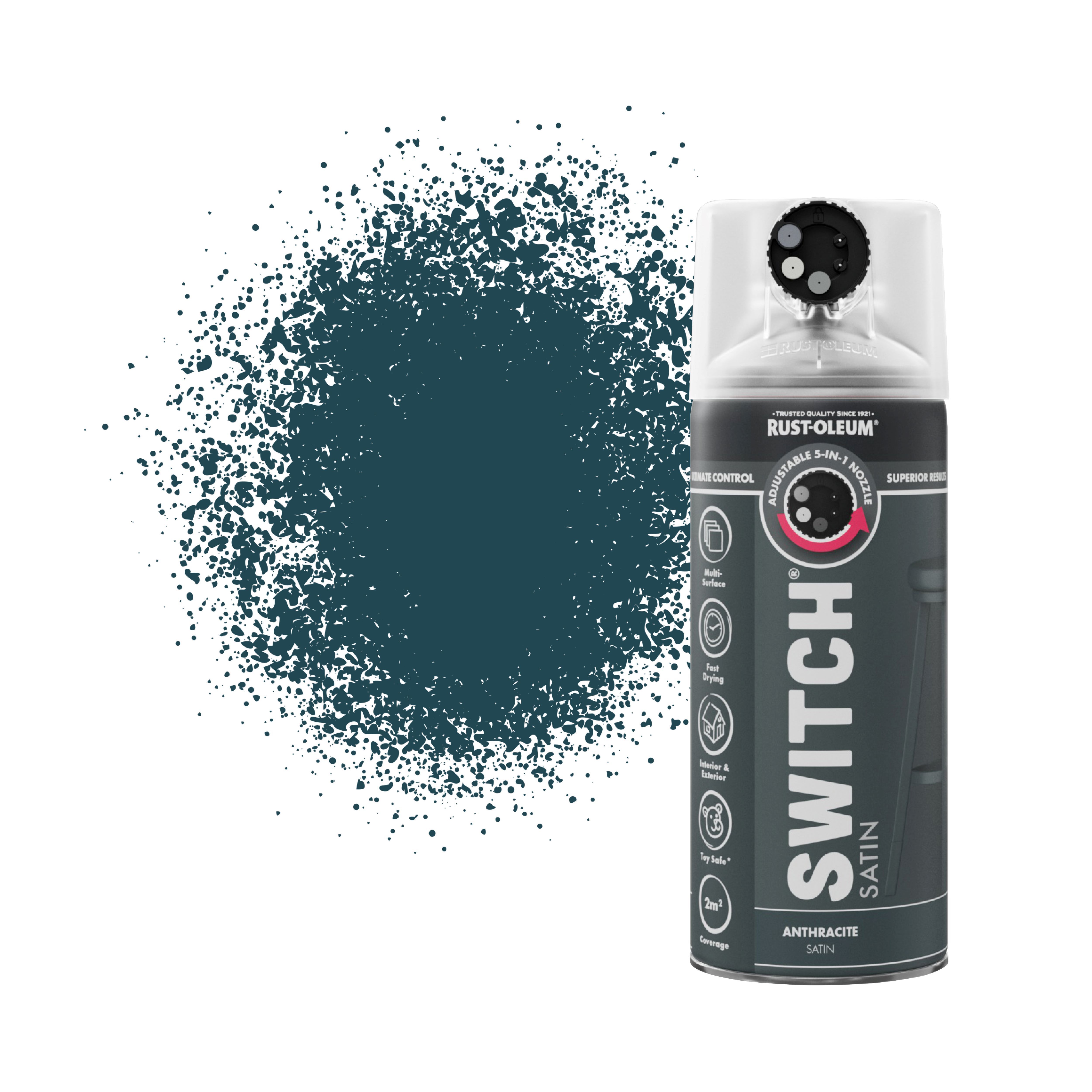 Rust-Oleum Switch Anthracite Satin Multi-surface Topcoat Decorative spray paint, 400ml