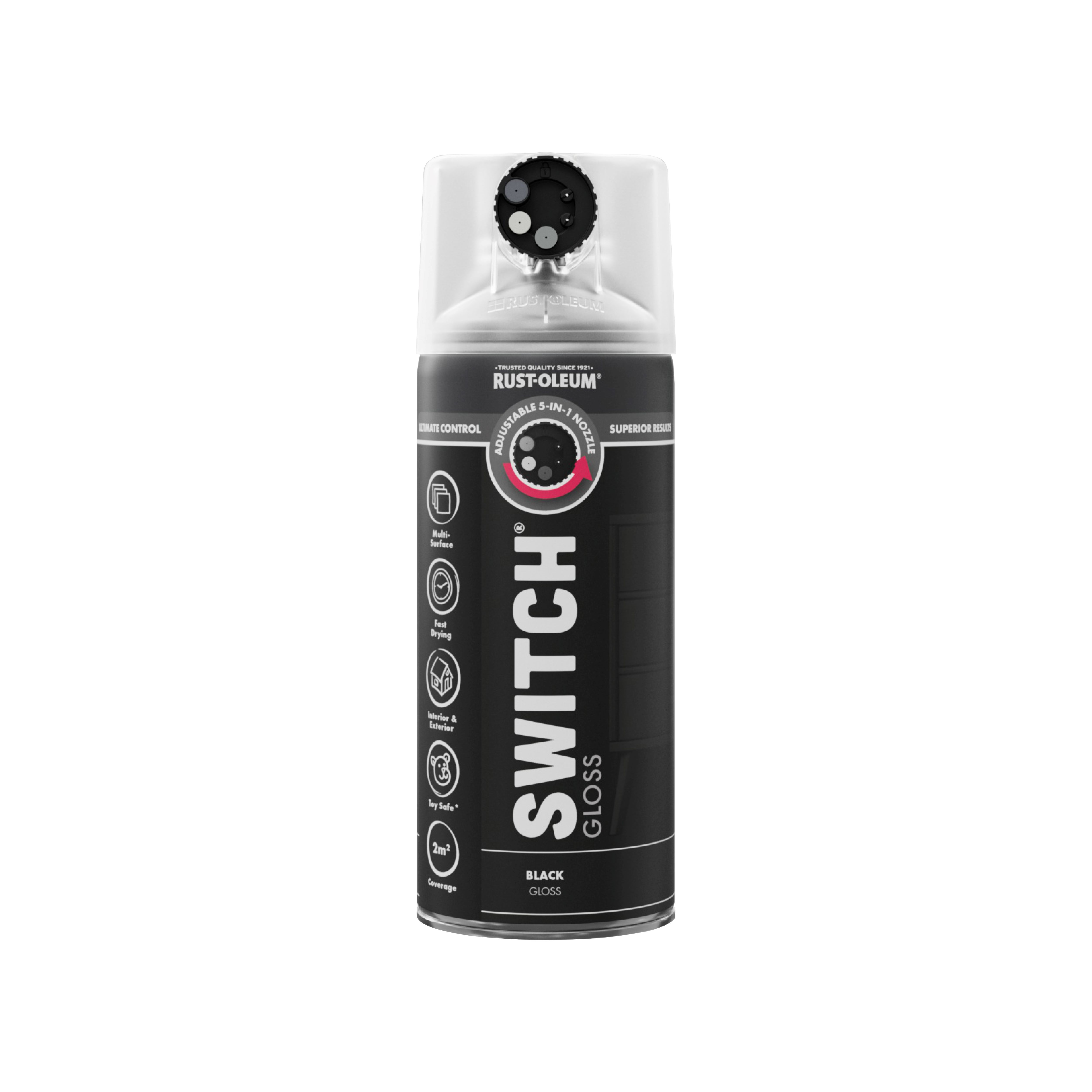 Rust-Oleum Switch Black Gloss Multi-surface Topcoat Decorative spray paint, 400ml