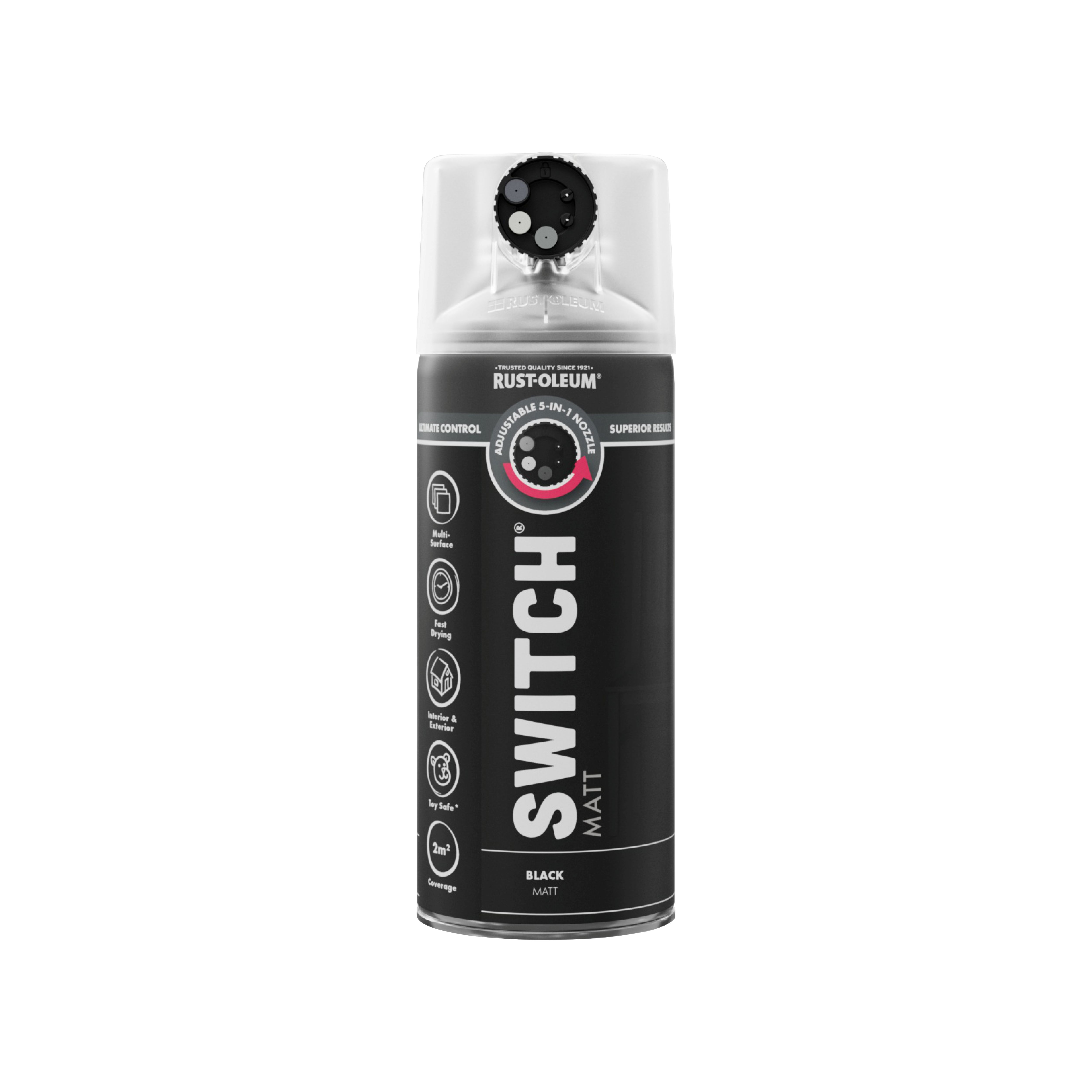 Rust-Oleum Switch Black Matt Multi-surface Topcoat Decorative spray paint, 400ml