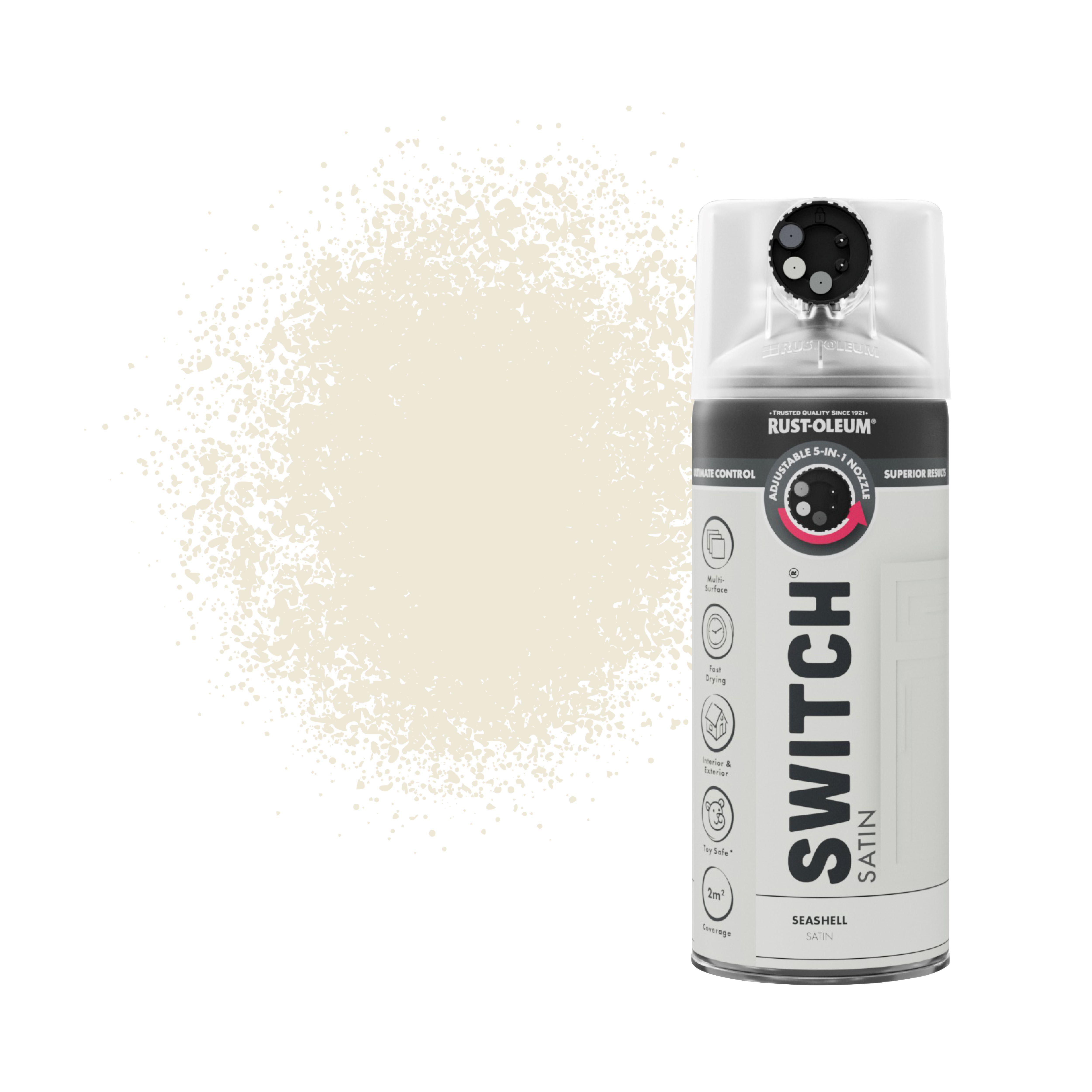 Rust-Oleum Switch Seashell Satin Multi-surface Topcoat Decorative spray paint, 400ml